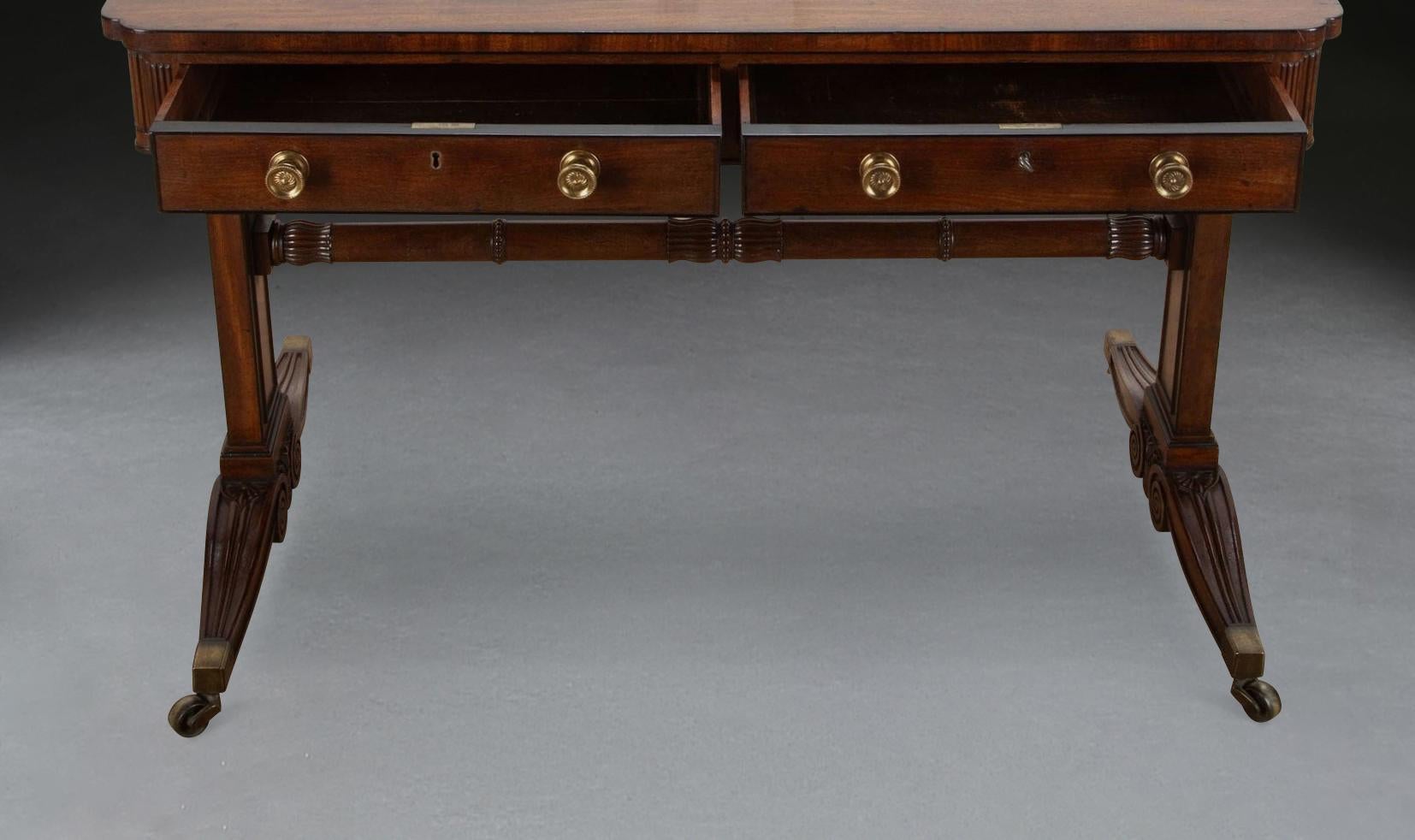 Regency Mahogany Freestanding Library Table 2