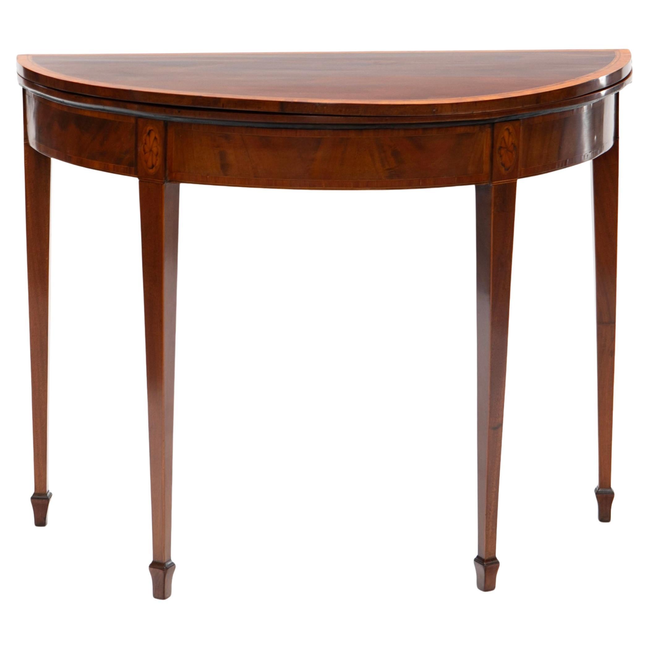 Regency Mahogany Games Table with Satinwood Inlay