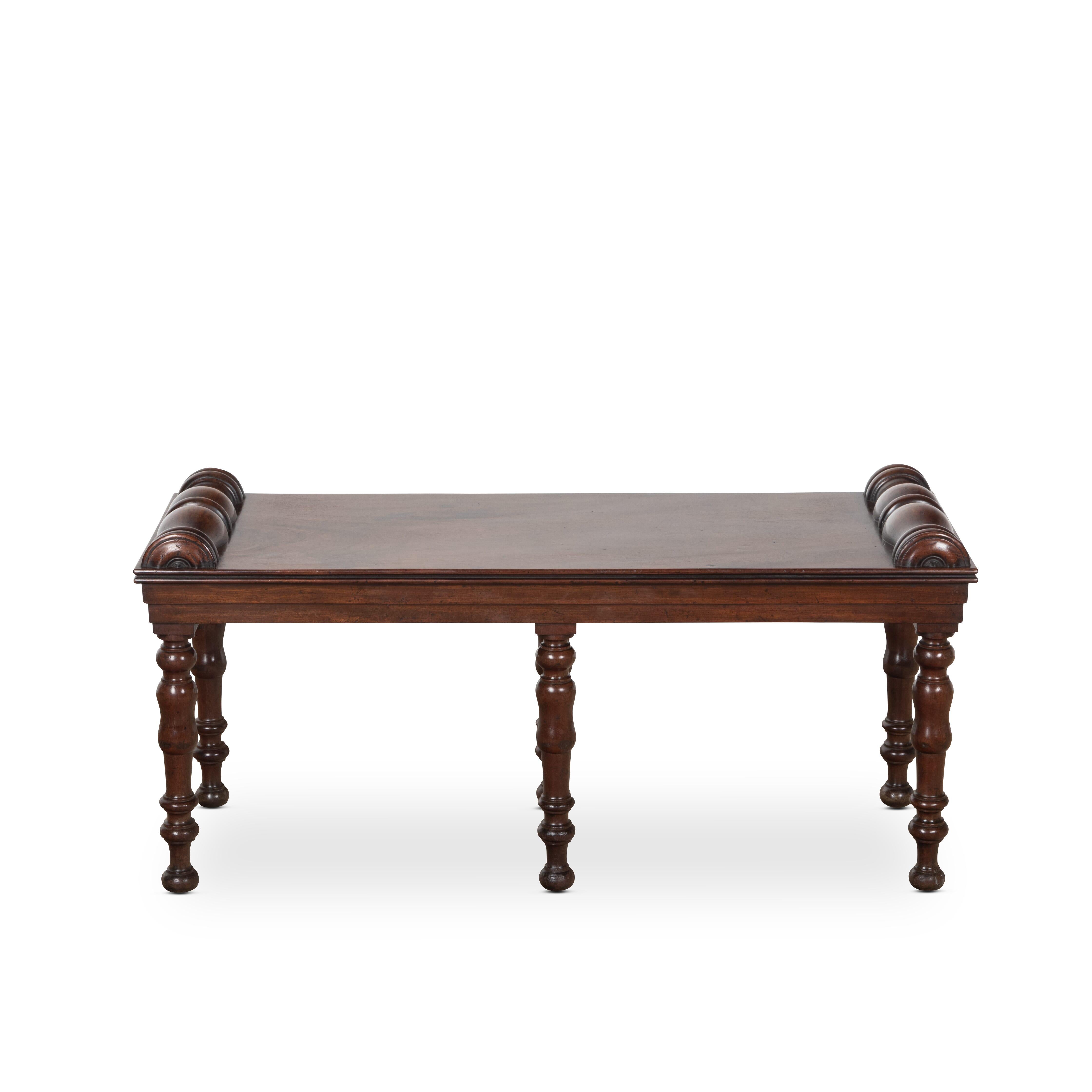 Regency Mahogany Hall Bench In Good Condition For Sale In Shipston-On-Stour, GB