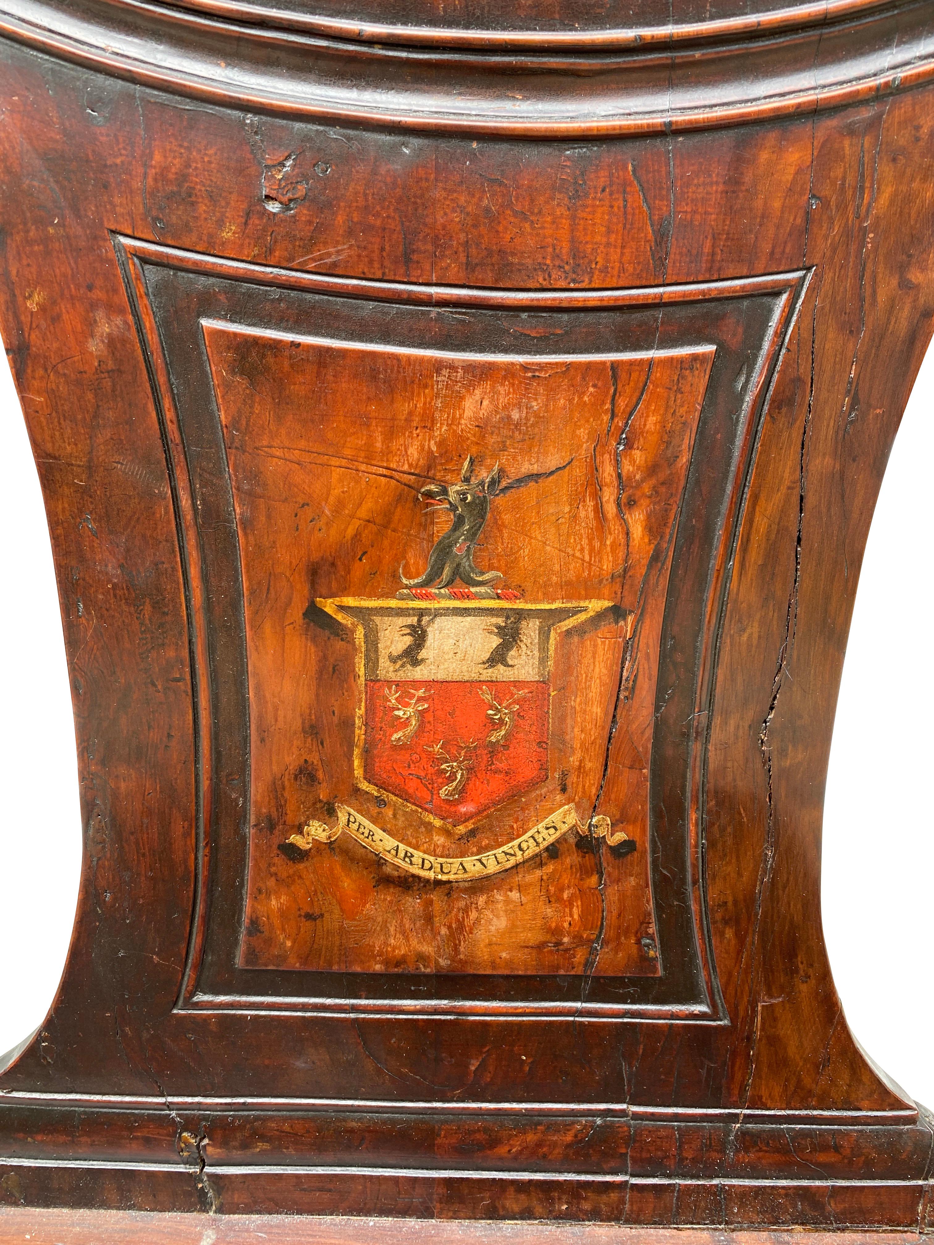 Regency Mahogany Hall Chair with Armorial Crest For Sale 2