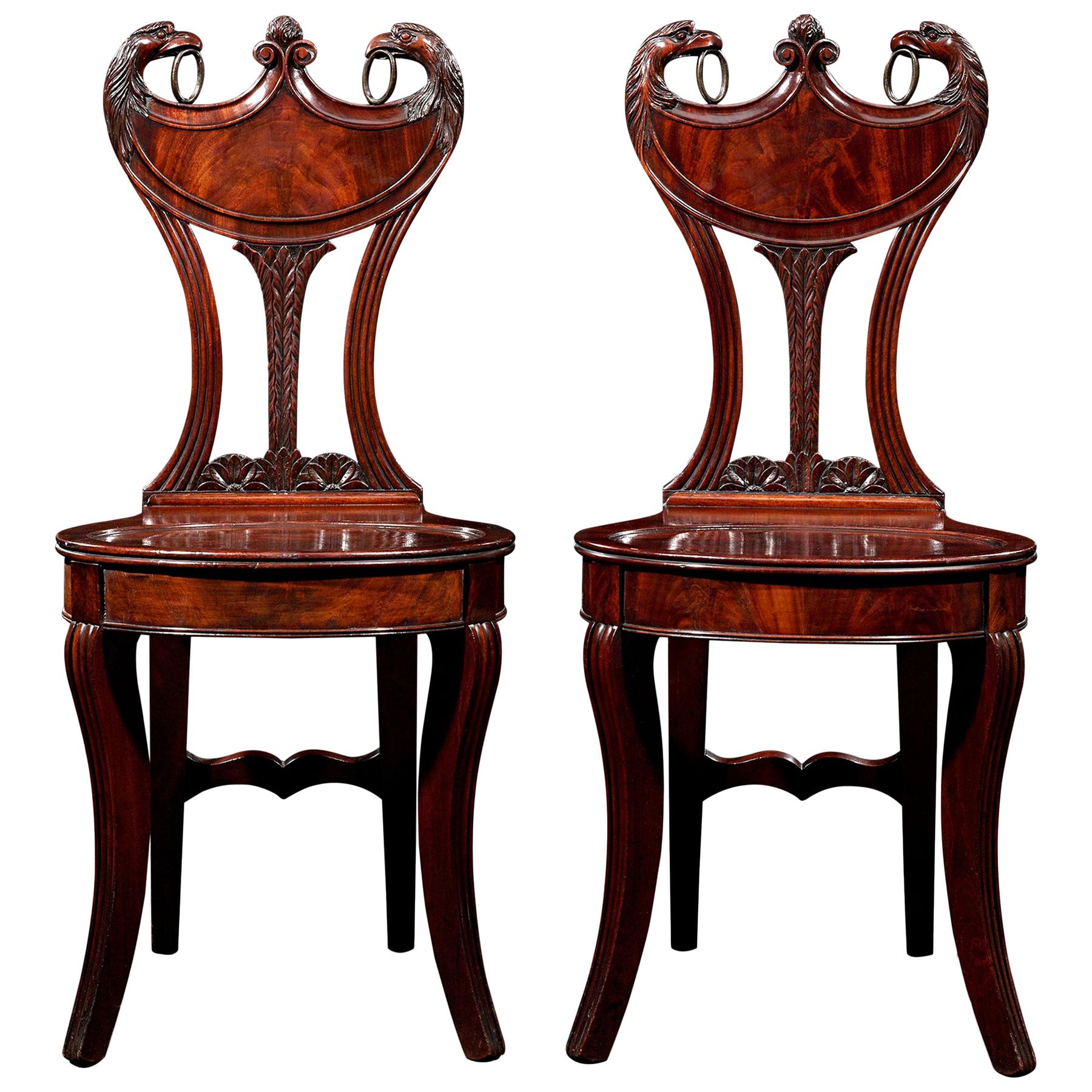Regency Mahogany Hall Chairs