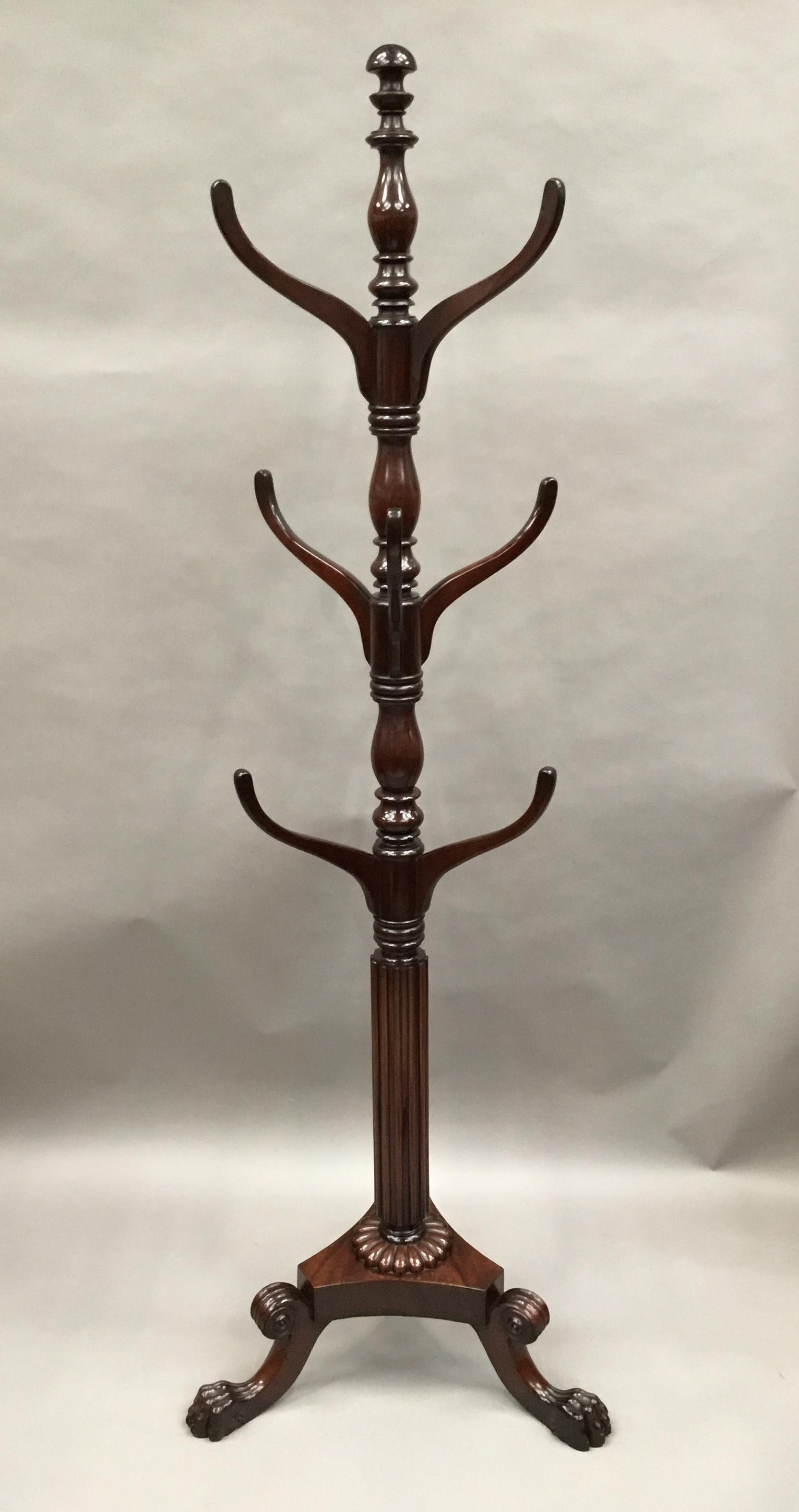 Regency Mahogany Hat and Coat Hall Stand In Good Condition In Moreton-in-Marsh, Gloucestershire