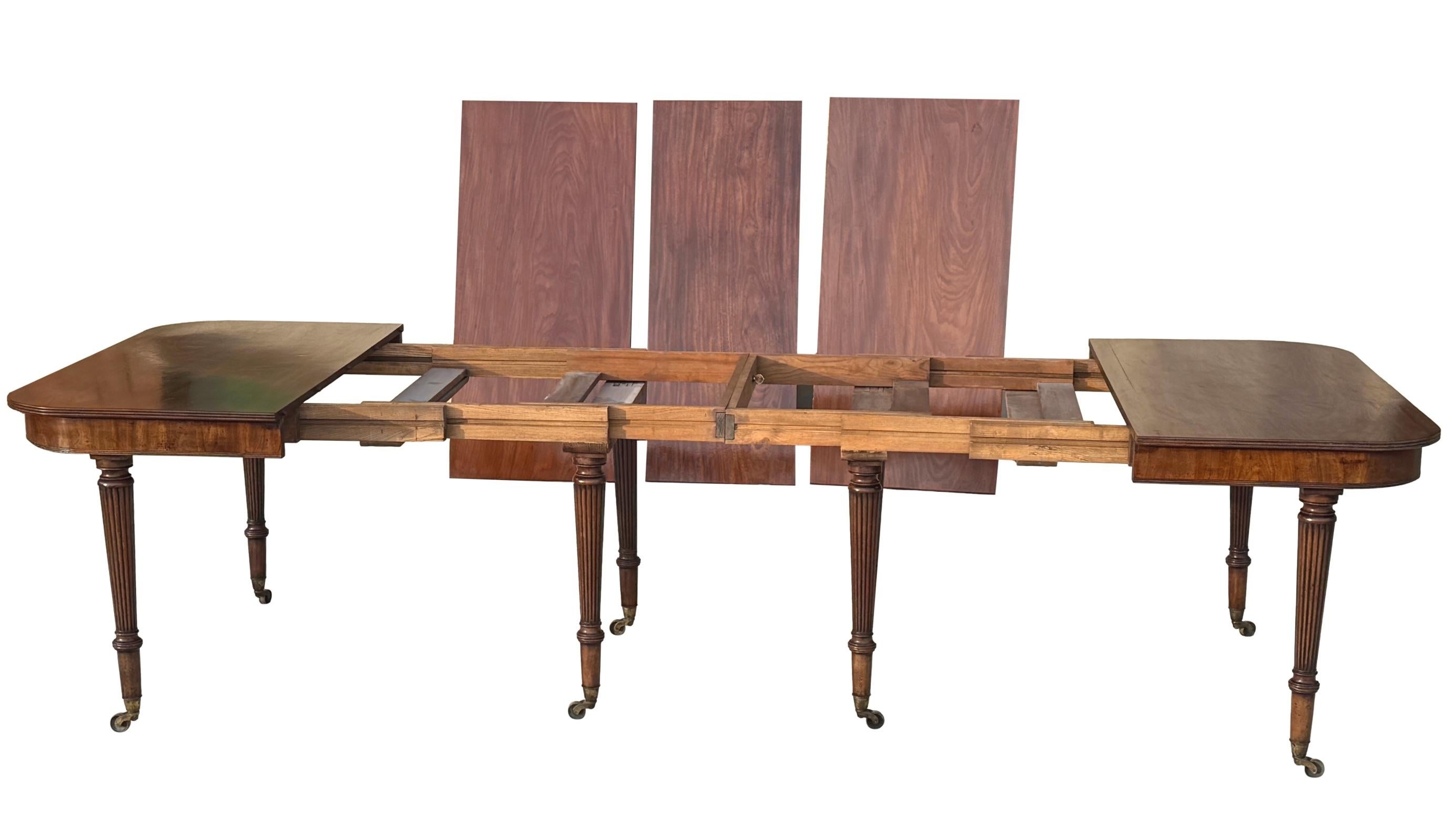 English Regency Mahogany Imperial Action Extending Dining Table