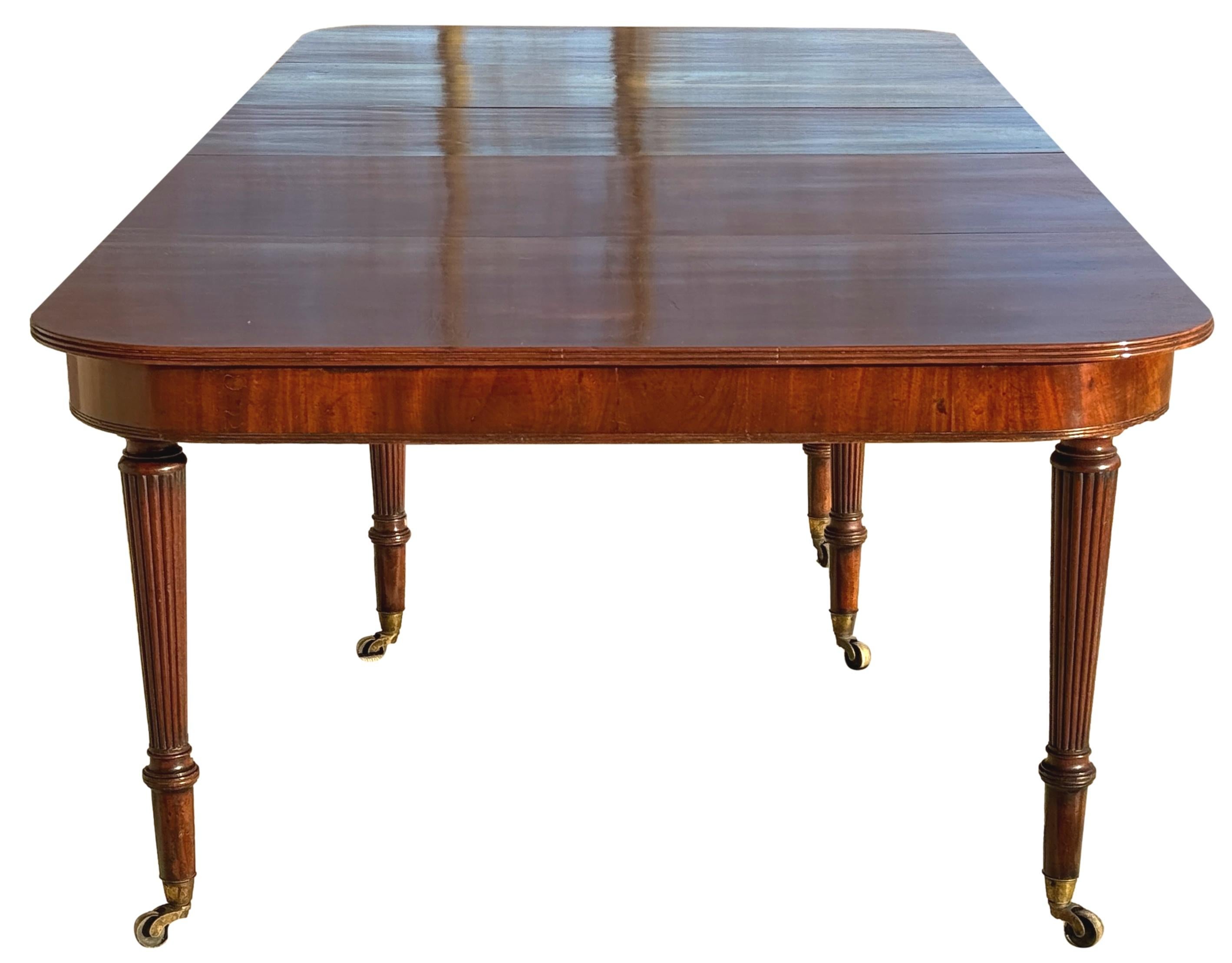 Regency Mahogany Imperial Action Extending Dining Table In Good Condition In Bedfordshire, GB