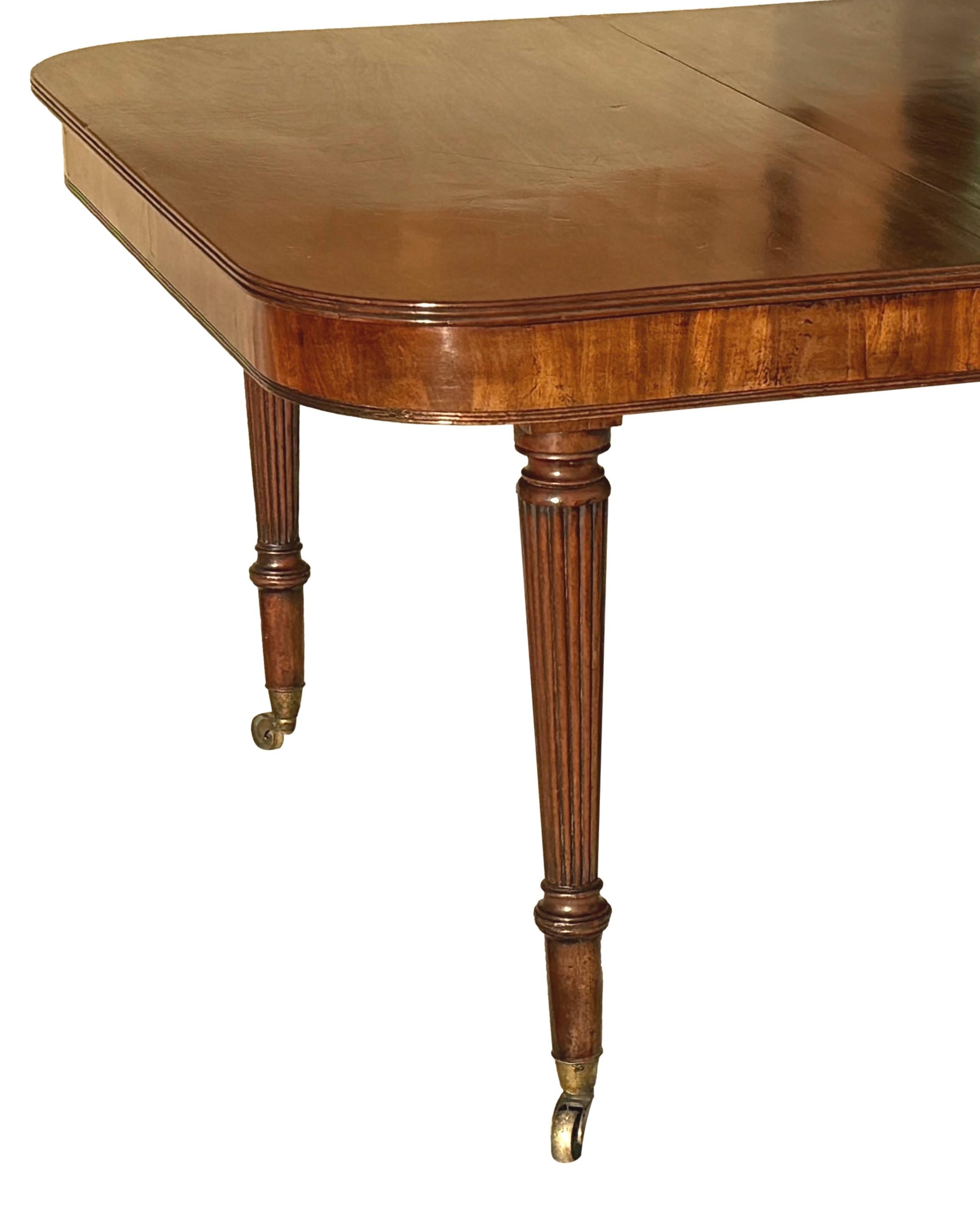 19th Century Regency Mahogany Imperial Action Extending Dining Table