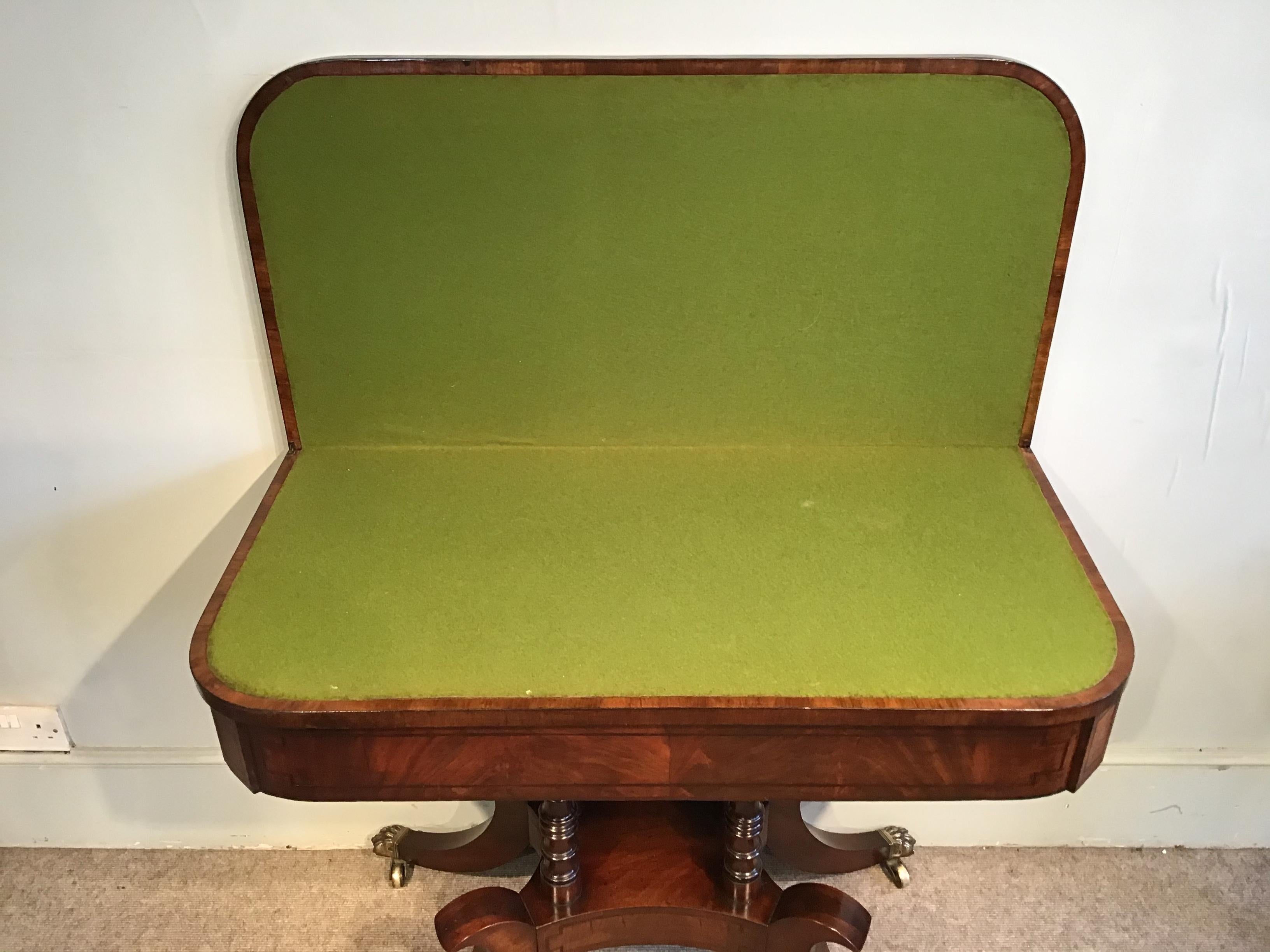 Regency Mahogany Inlaid Card Table Inglés en venta
