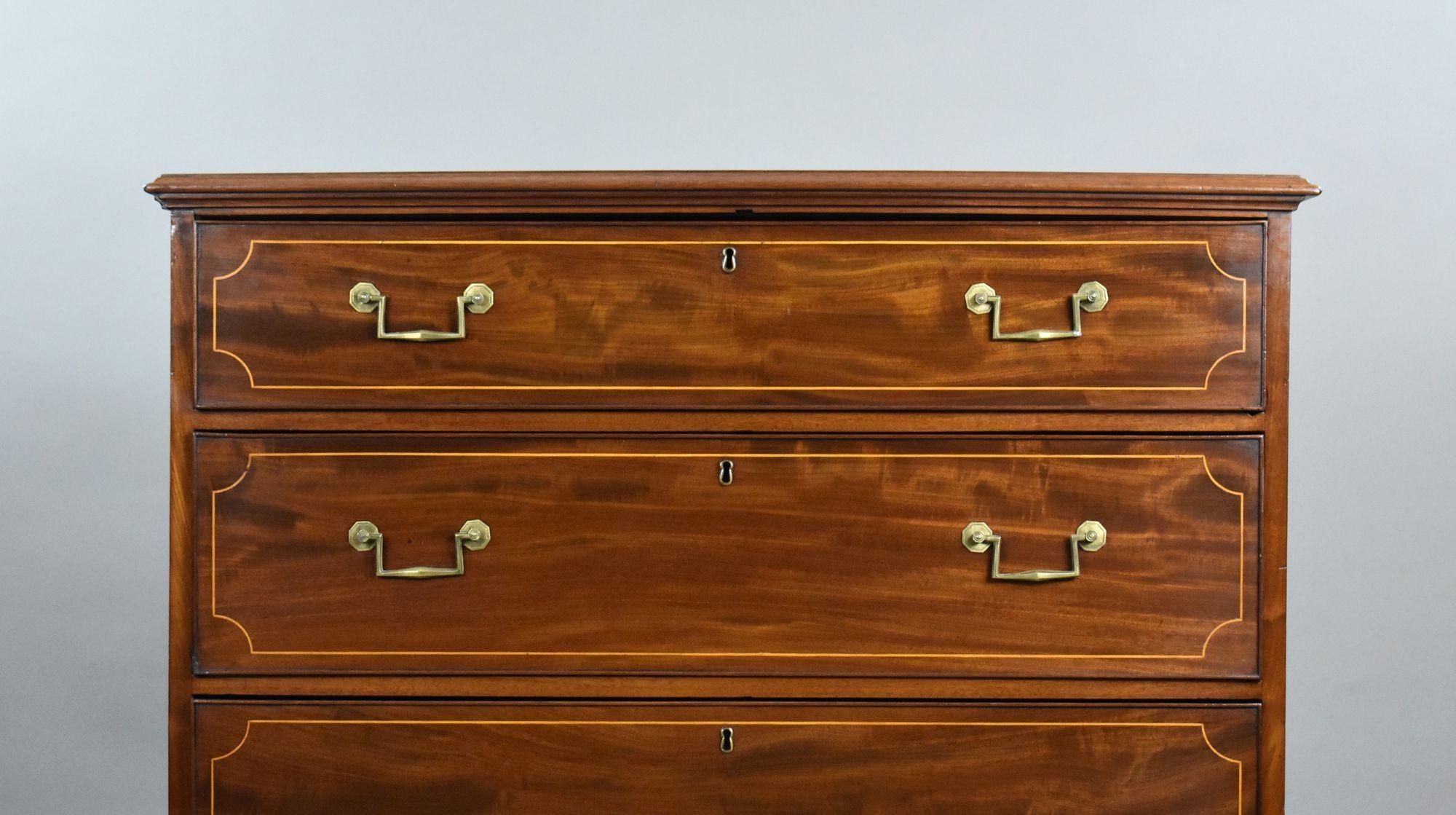 Regency Kommode aus Mahagoni mit Intarsien im Angebot 2