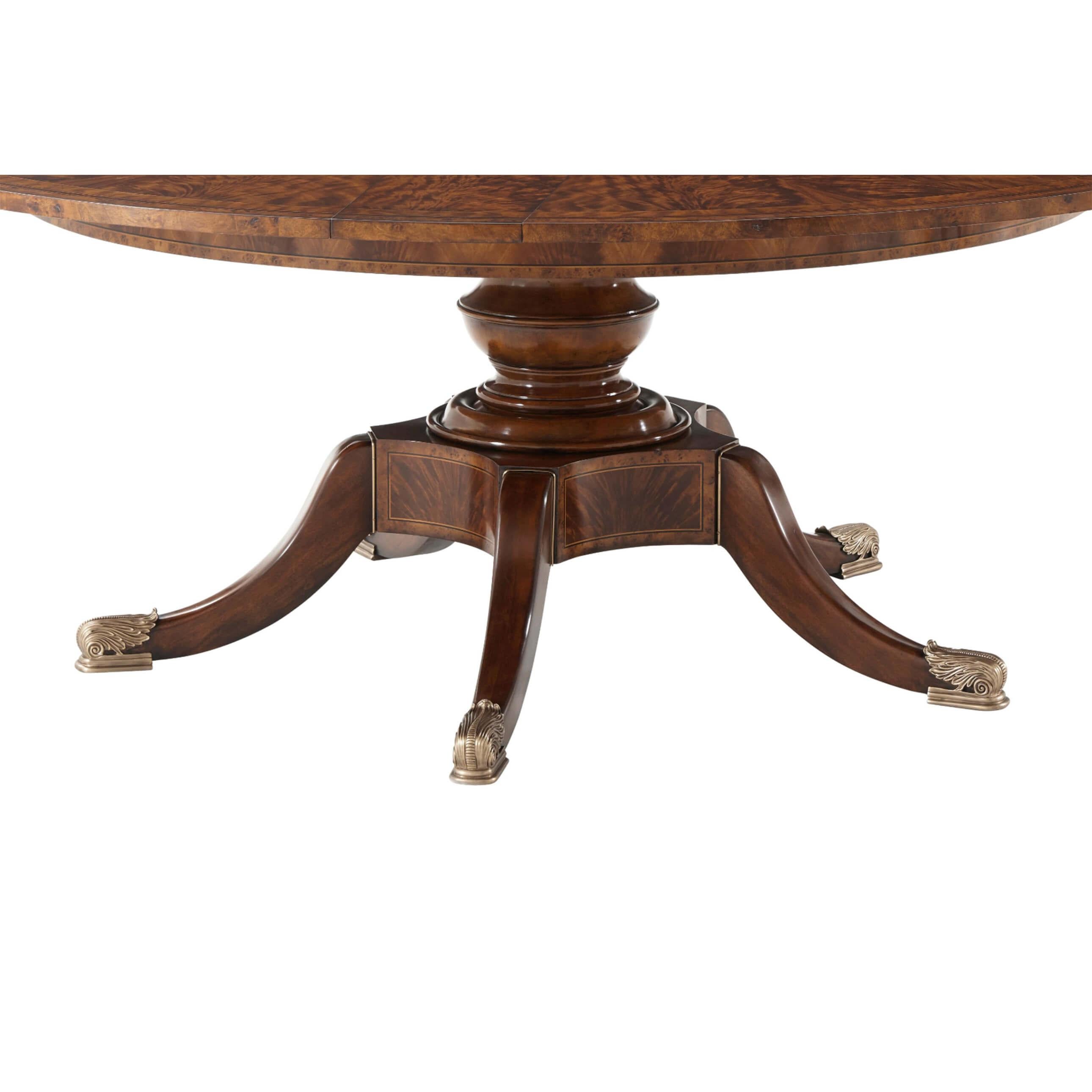 Contemporary Regency Mahogany Jupe Extension Dining Table For Sale