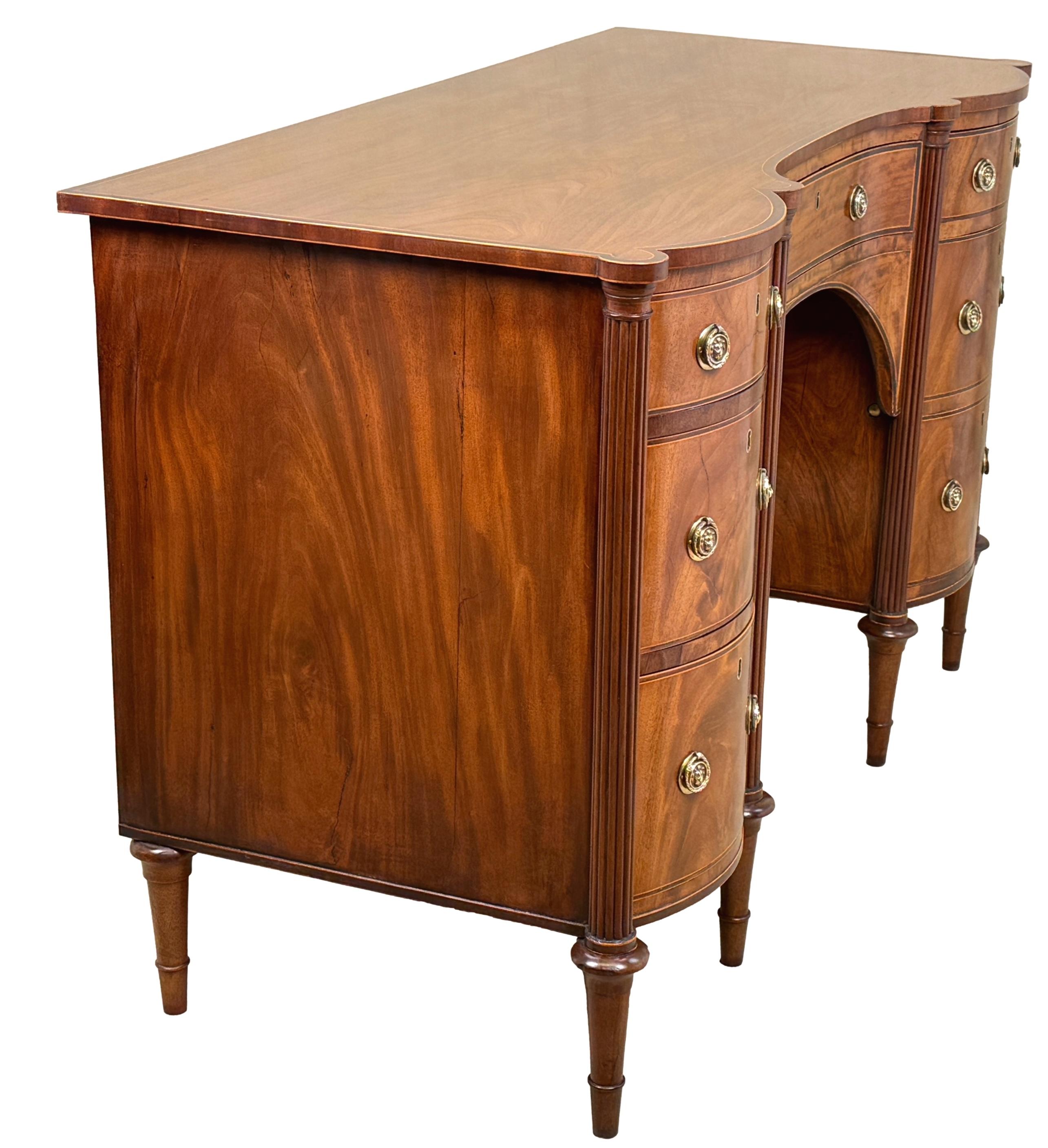 British Regency Mahogany Kneehole Dressing Table For Sale