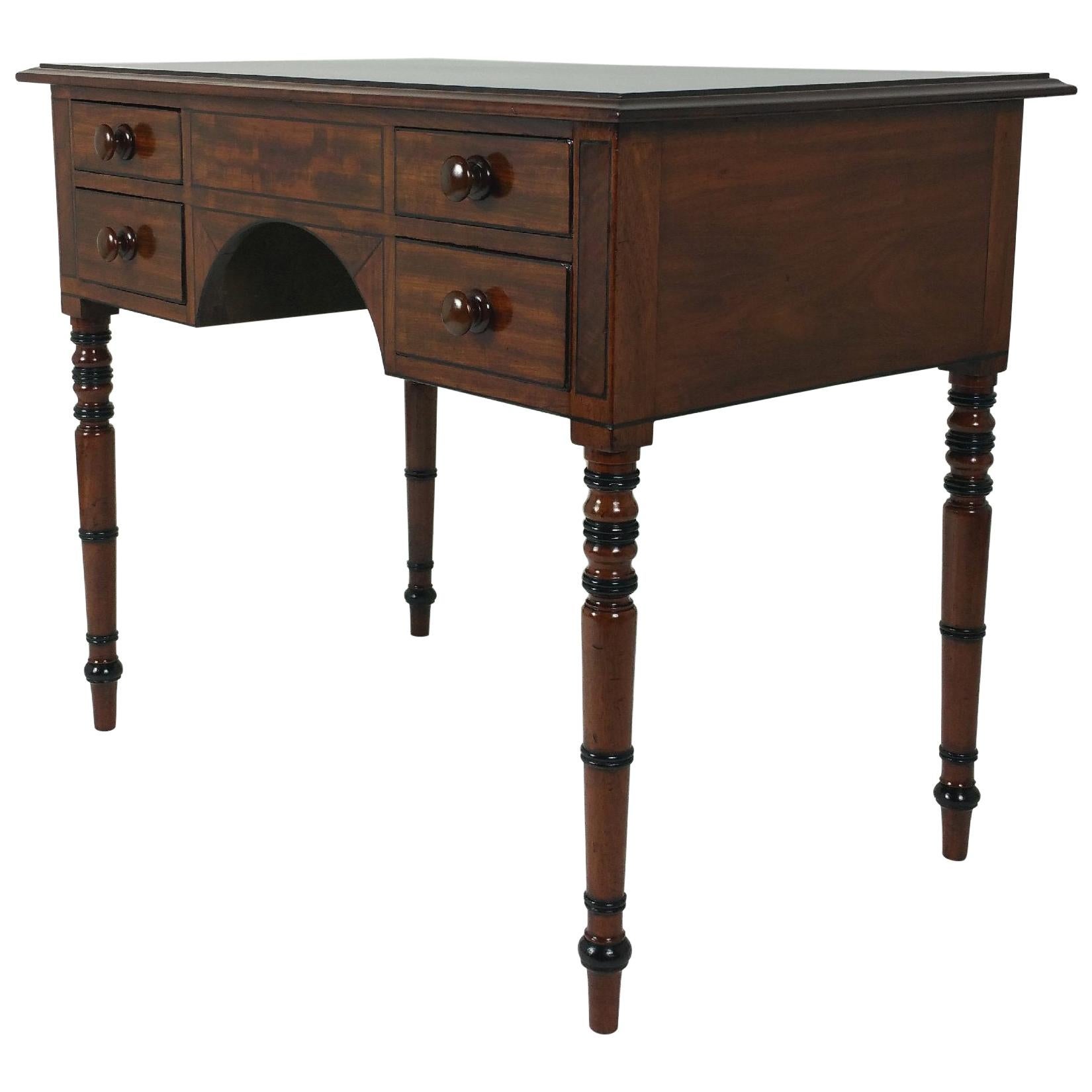 Regency Mahogany Kneehole Side Table For Sale