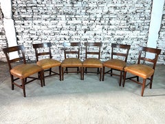 Regency Mahogany Leather Bar-Back Chairs – Set of 6