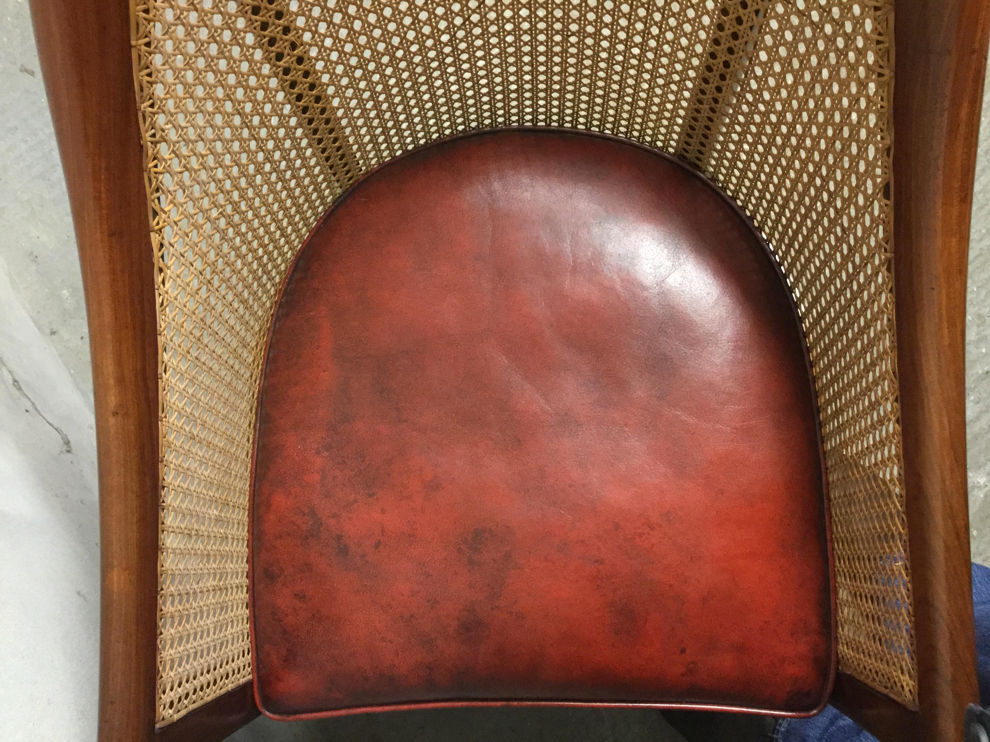 Regency Mahogany Library Bergere Chair 4