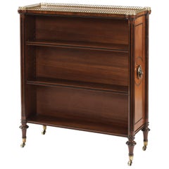 Regency Mahogany Library Double-Sided Bookcase of Mahogany and Brass