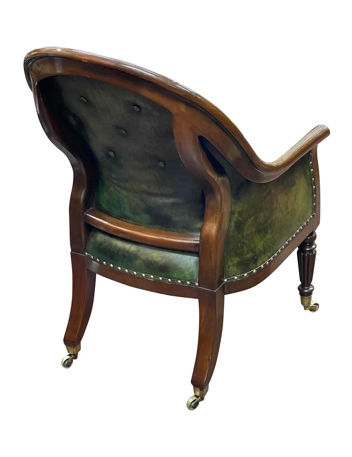 English Regency Mahogany Library chair, after Gillows For Sale