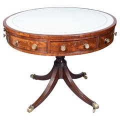 Antique Regency Mahogany Library Drum Table