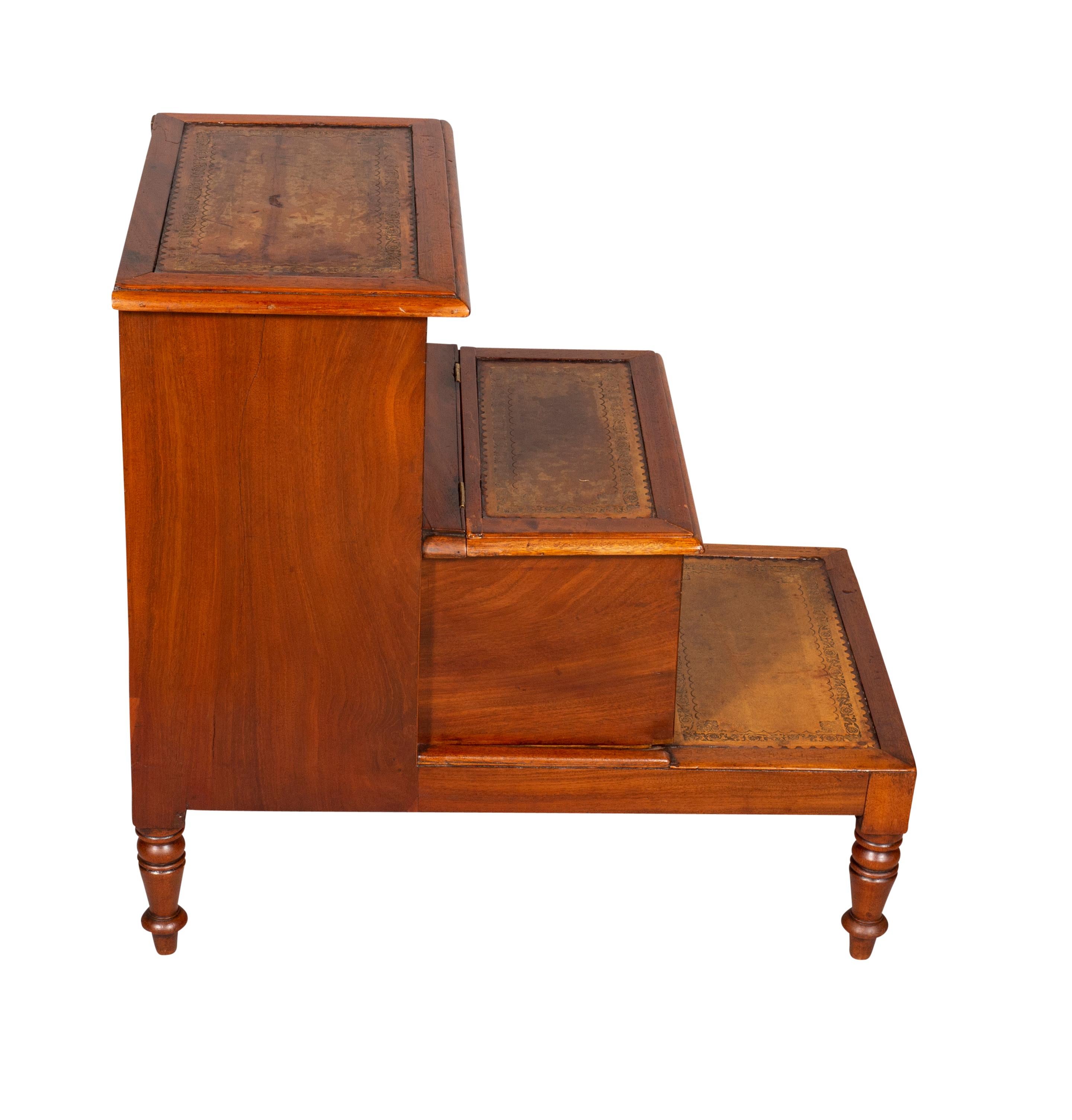 Early 19th Century Regency Mahogany Library or Bedside Steps