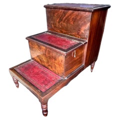 Antique Regency Mahogany Library or Bedside Steps