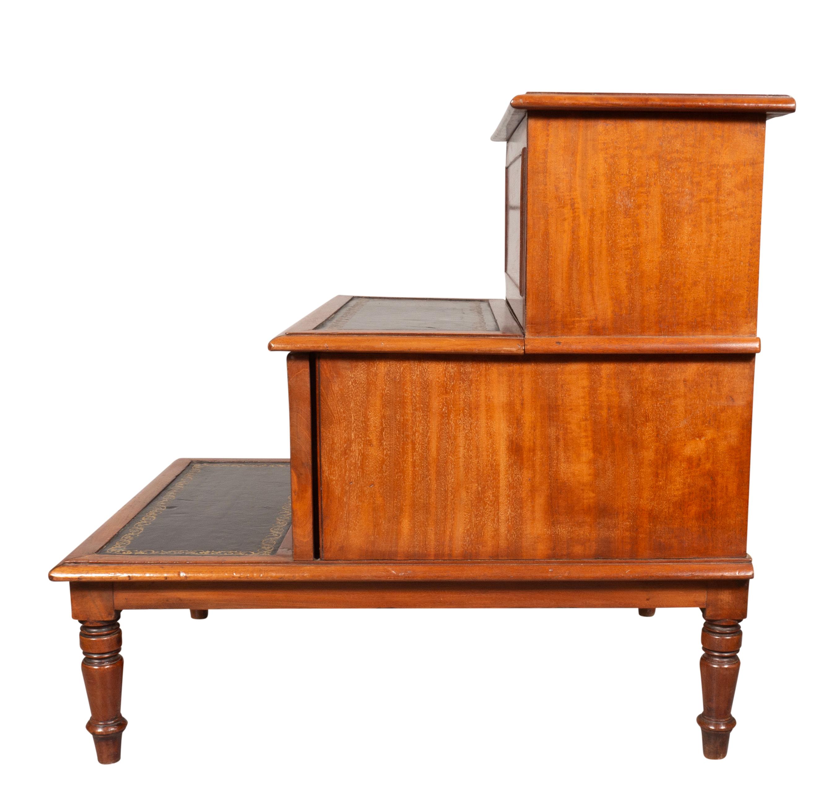 Early 19th Century Regency Mahogany Library Steps For Sale
