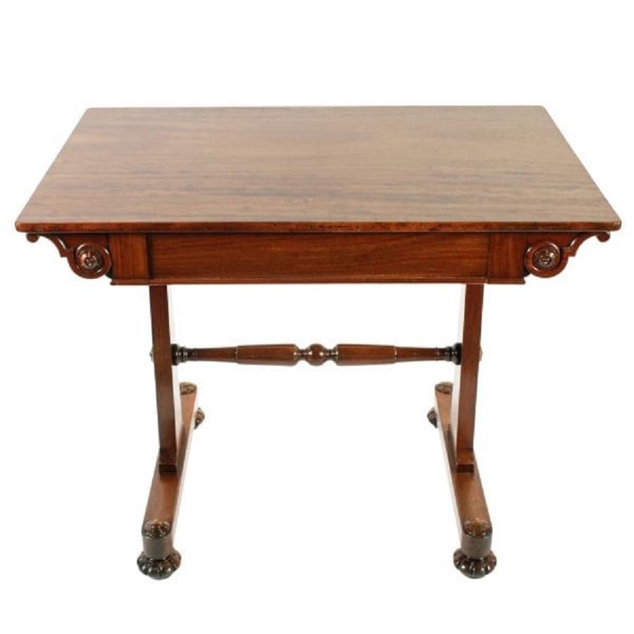 European Regency Mahogany Library Table, 19th Century For Sale