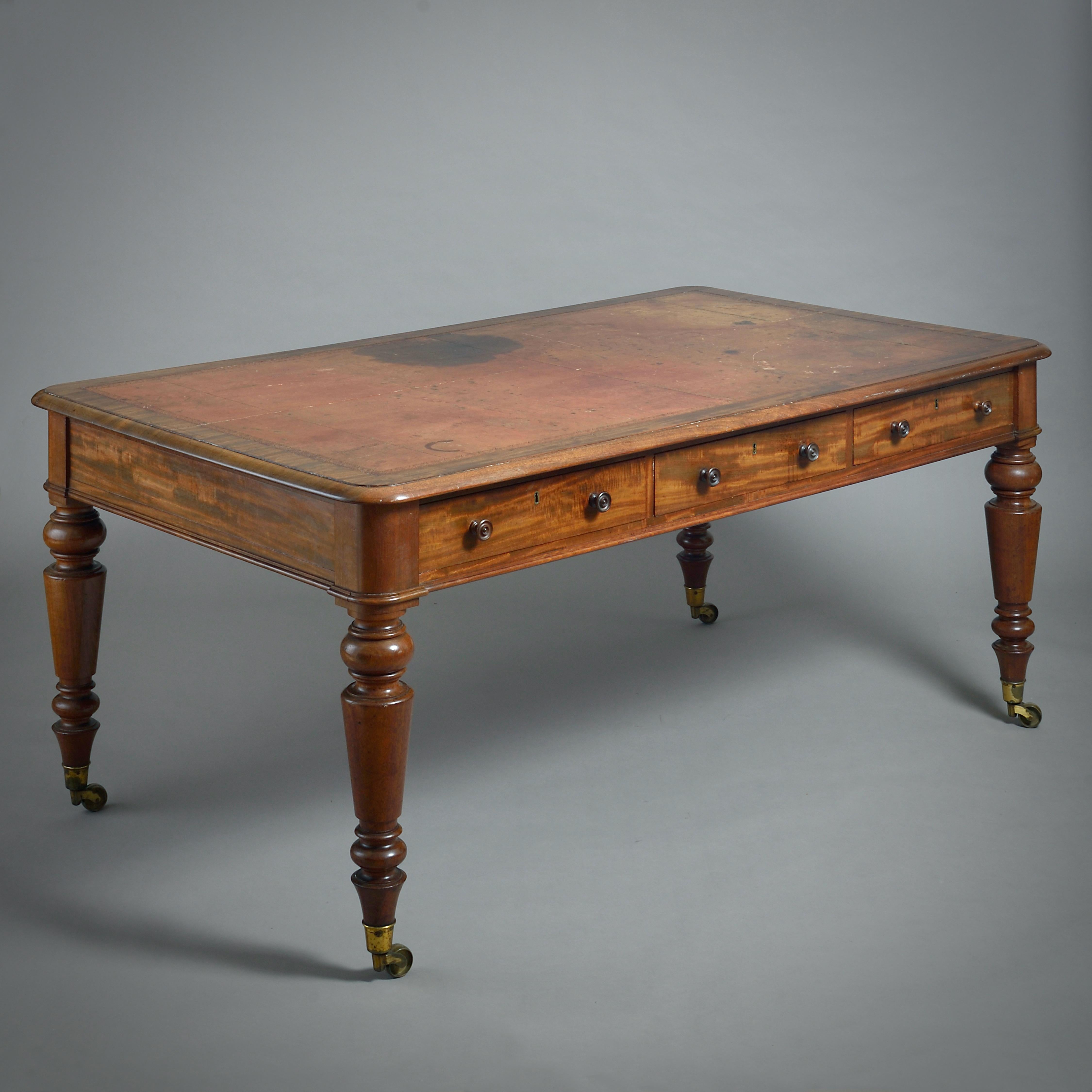 19th Century Regency Mahogany Library Table Attributed to Gillows For Sale