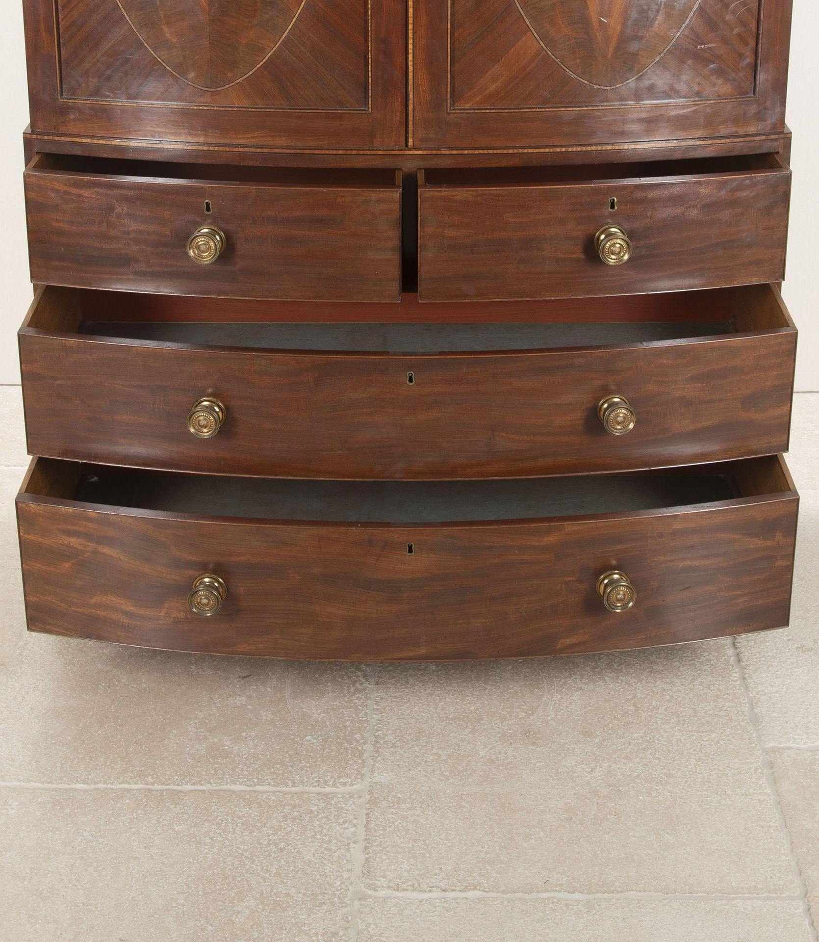 English Regency Mahogany Linen Press For Sale