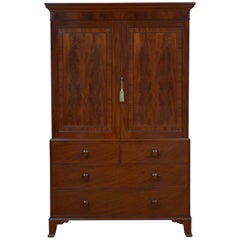 Antique Regency Mahogany Linen Press