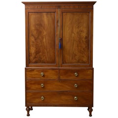 Regency Mahogany Linen Press, Wardrobe