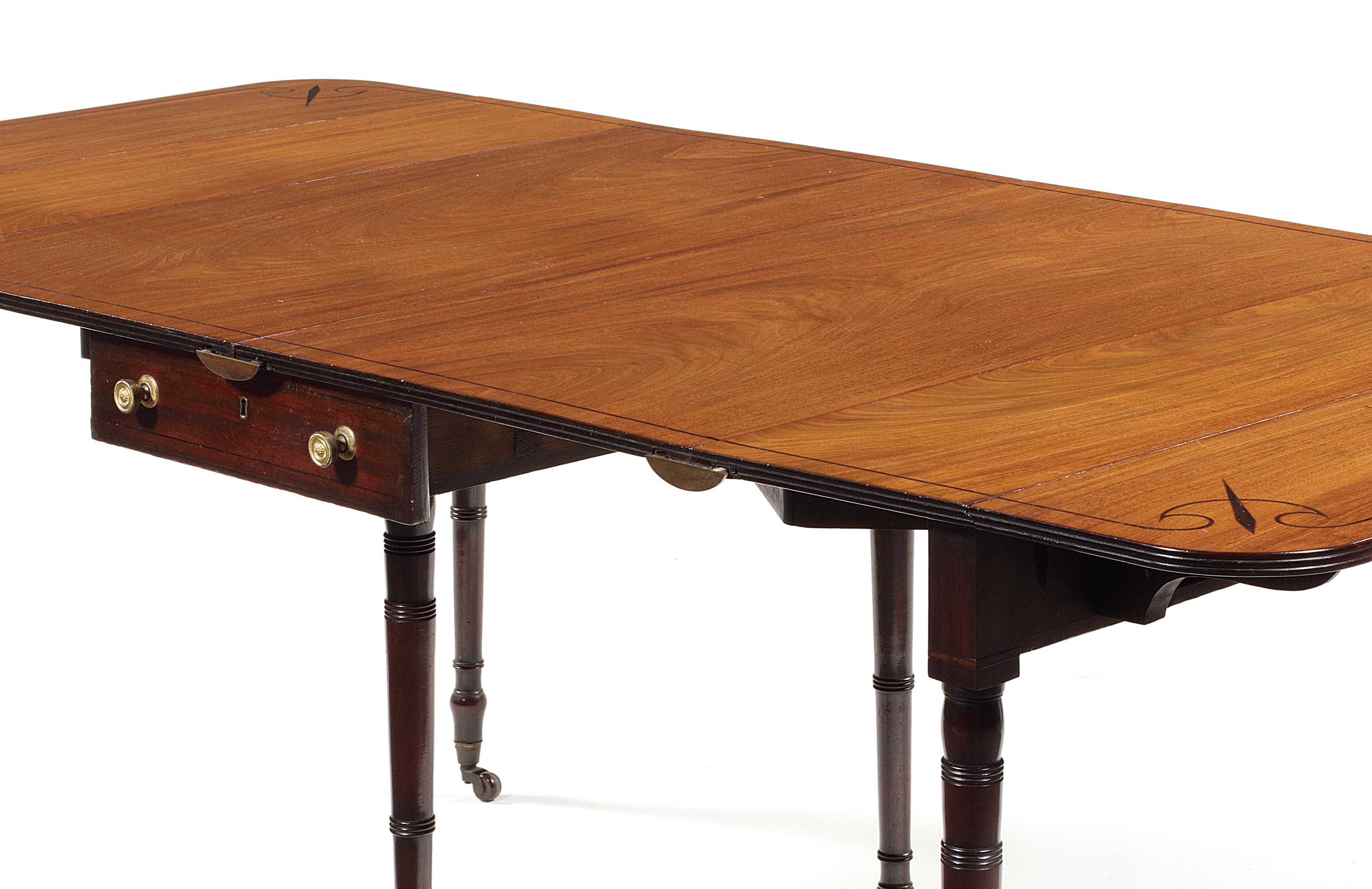 Inlay Regency Mahogany Metamorphic Dining Table