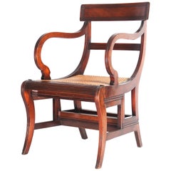 Regency Mahogany Metamorphic Library Chair or Steps
