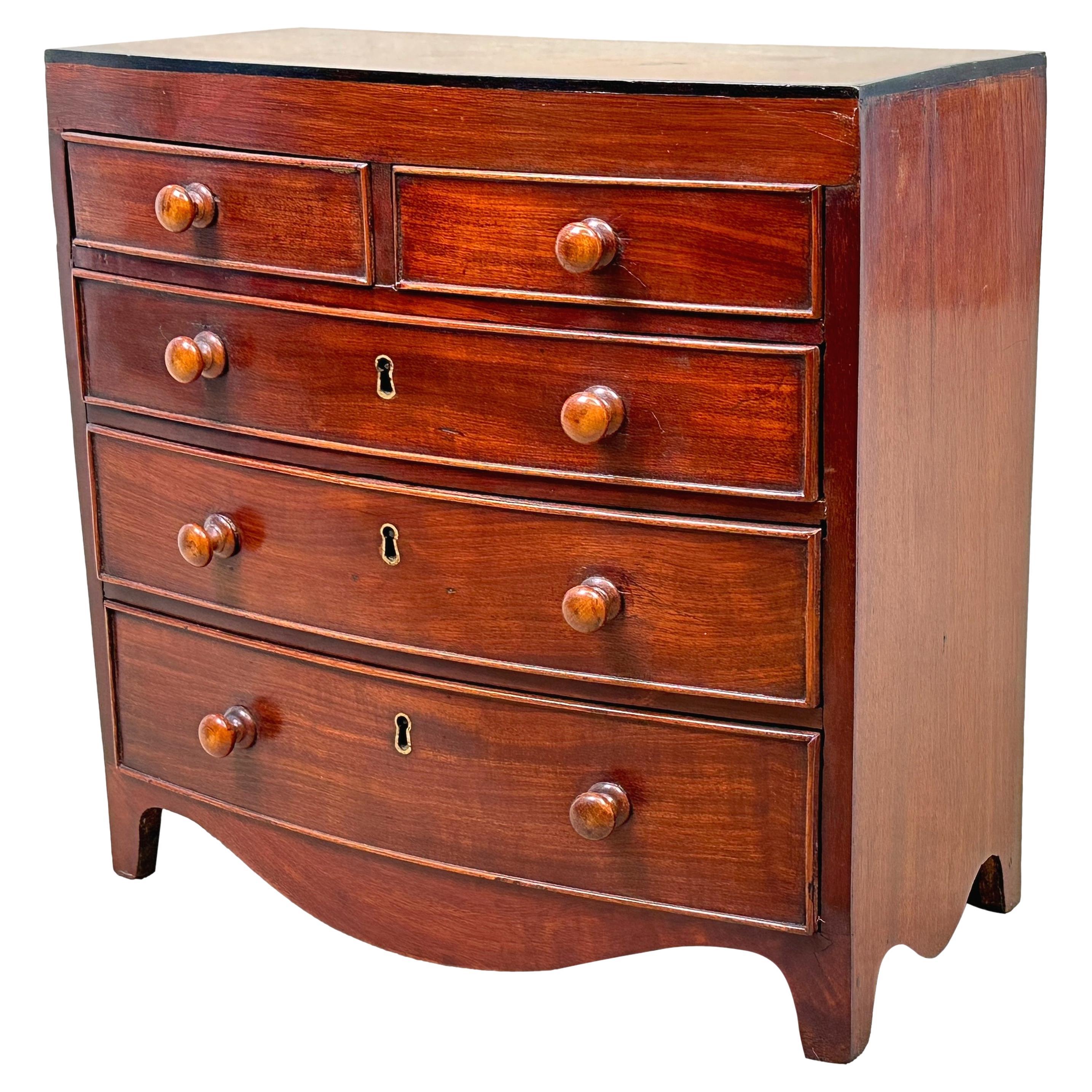 Regency Mahogany Miniature Bowfront Chest