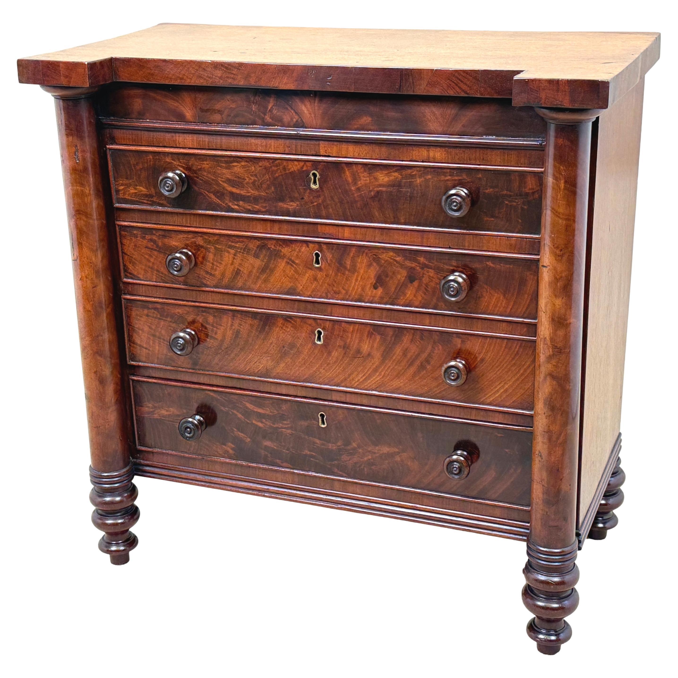Regency Mahogany Miniature Childs Chest Of Drawers