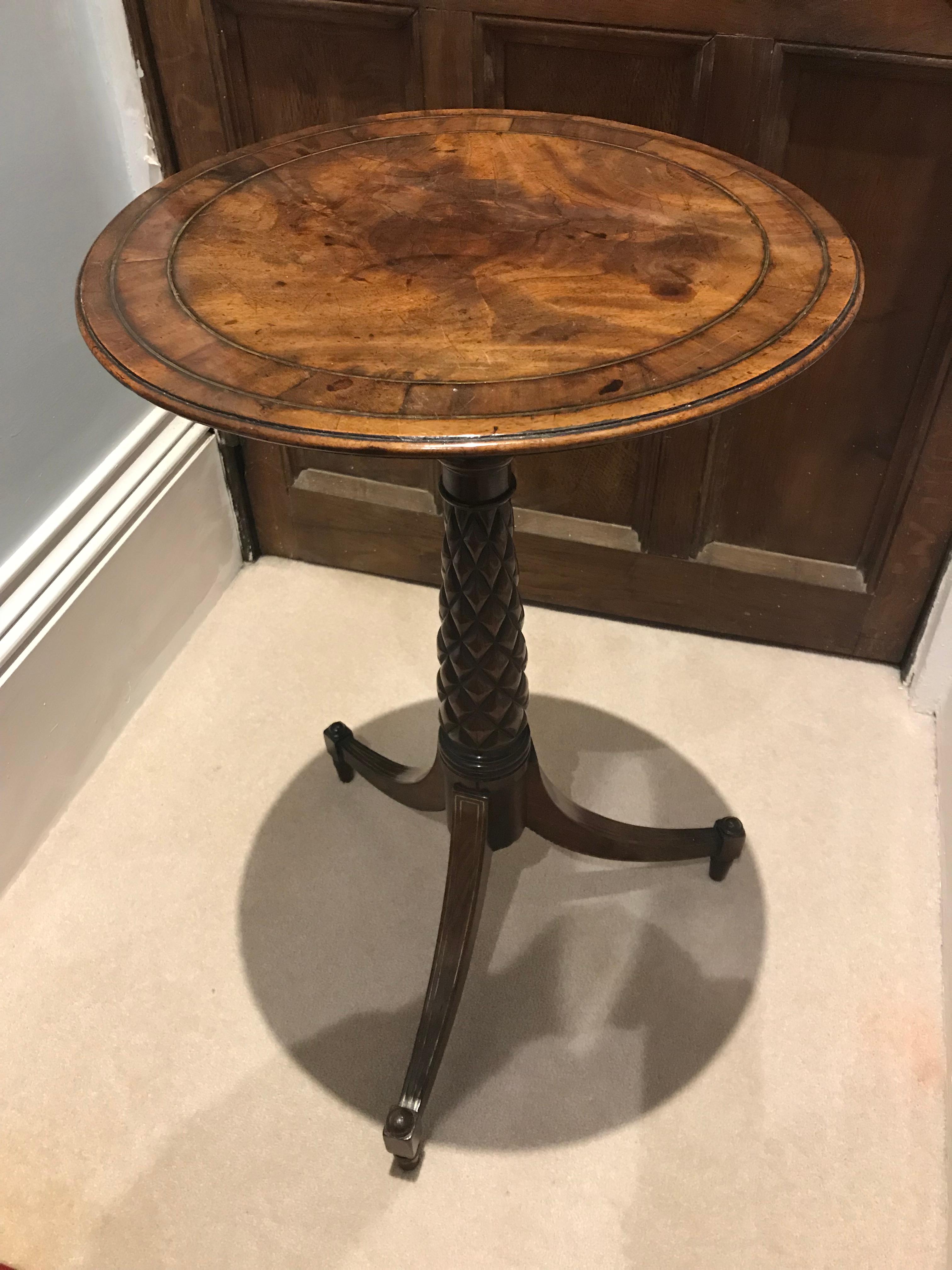 19th Century Antique English Regency Mahogany Occasional Tripod Table 4