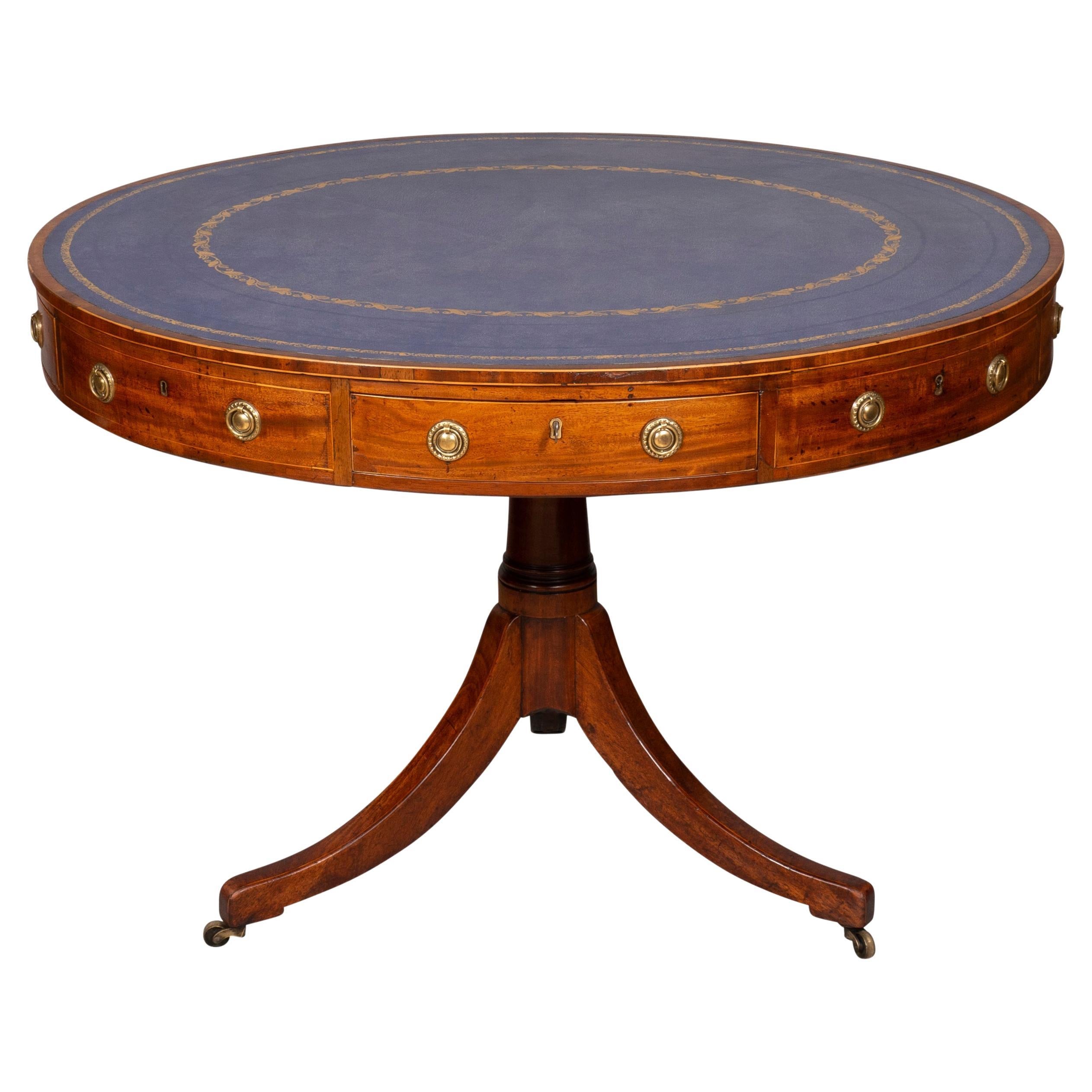 Regency Mahogany Oval Drum Table