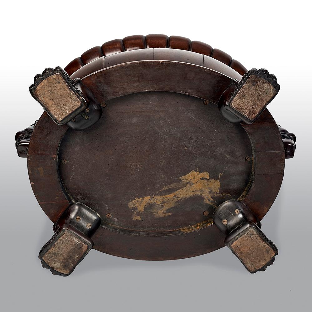 Carved Regency Mahogany Oval Wine Cooler Attributed To Gillows