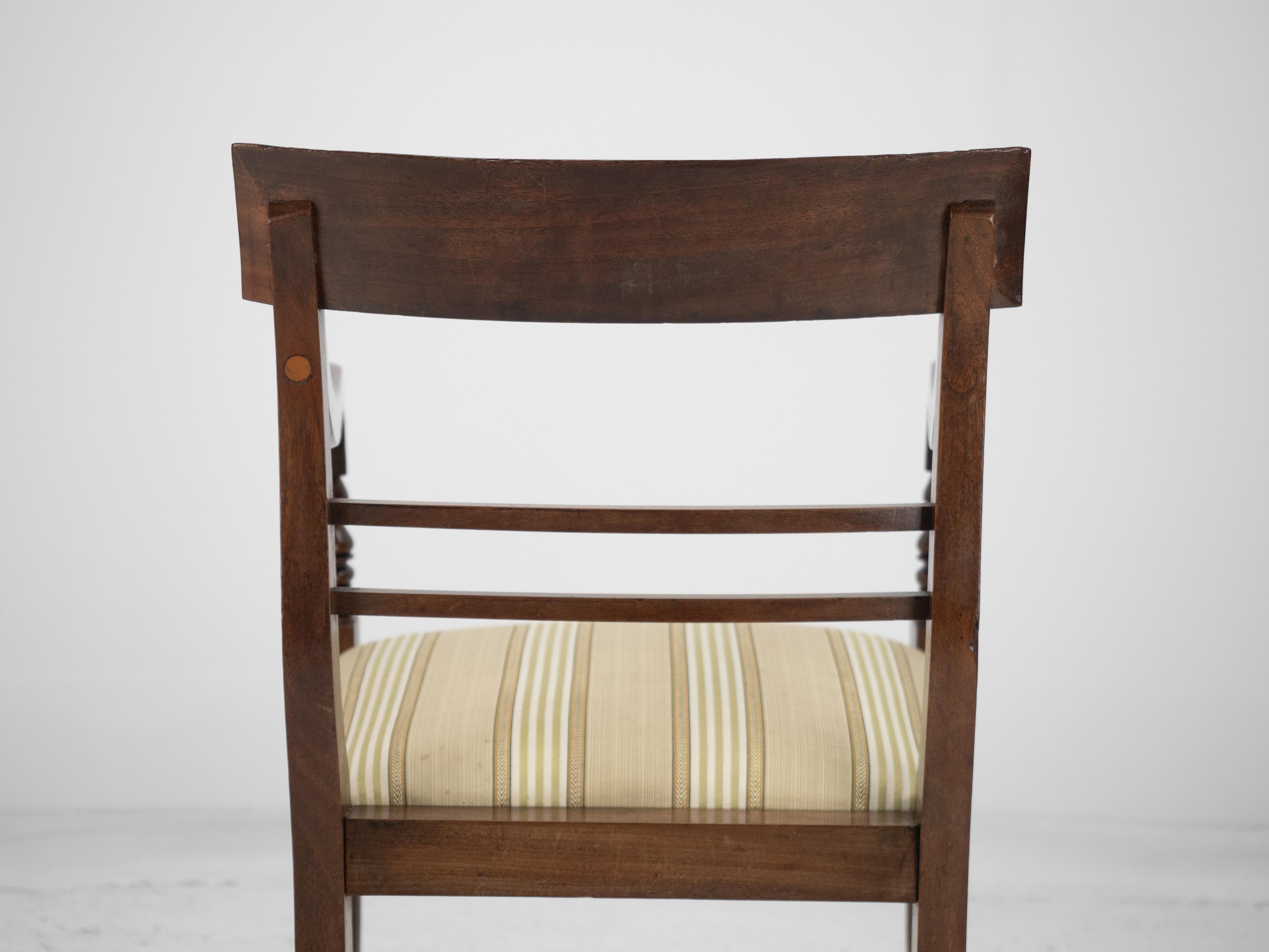 Regency Mahogany Pair of Elbow Chairs Carvers c.1820 (Georgian Dining Armchairs) For Sale 8
