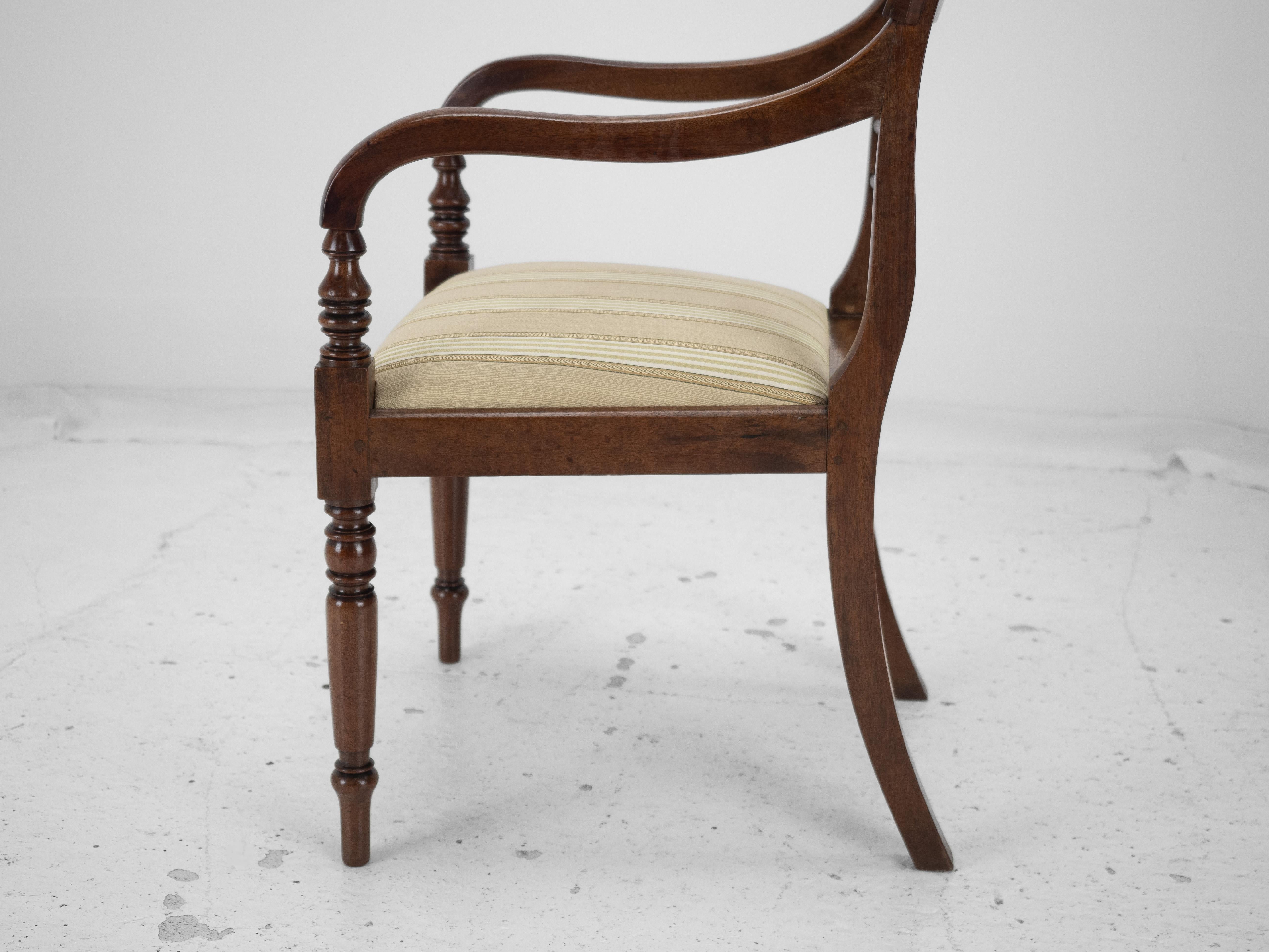 Regency Mahogany Pair of Elbow Chairs Carvers c.1820 (Georgian Dining Armchairs) For Sale 10