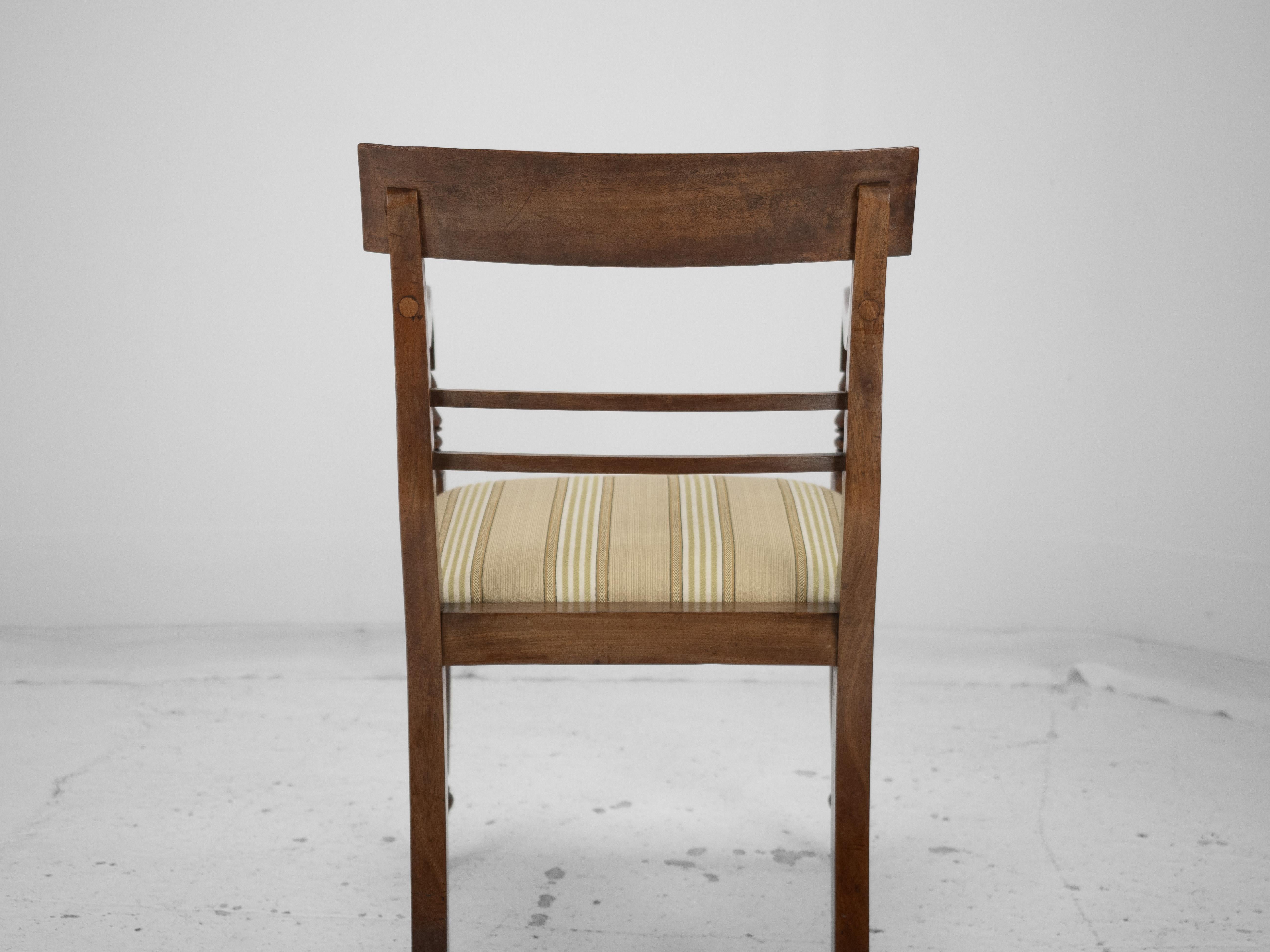 Regency Mahogany Pair of Elbow Chairs Carvers c.1820 (Georgian Dining Armchairs) For Sale 13