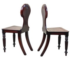 Regency Mahogany Pair Of Hall Chairs