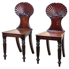 Regency Mahogany Pair Of Hall Chairs