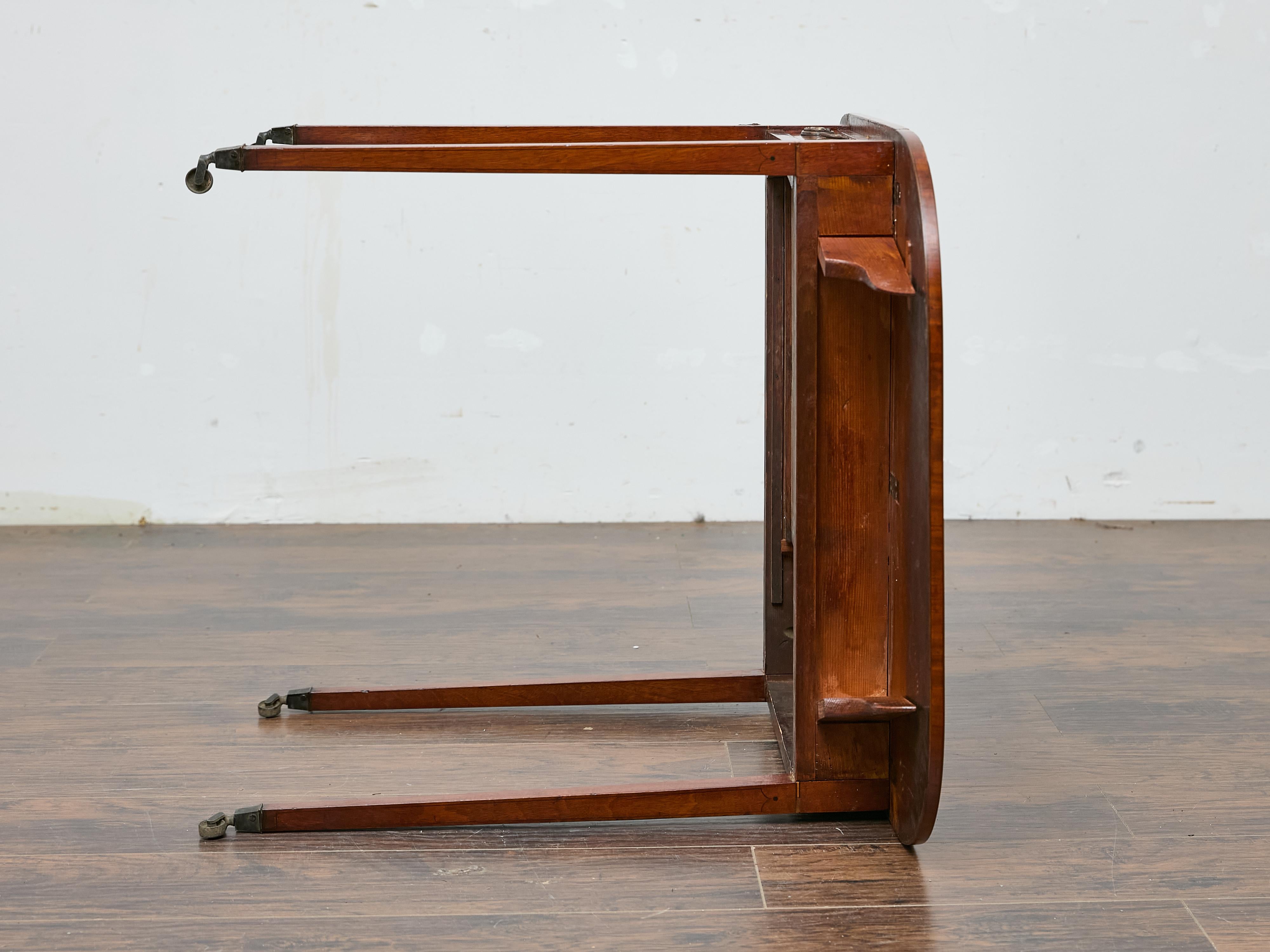 Regency Mahogany Pembroke Table with Satinwood Inlay and Casters For Sale 6