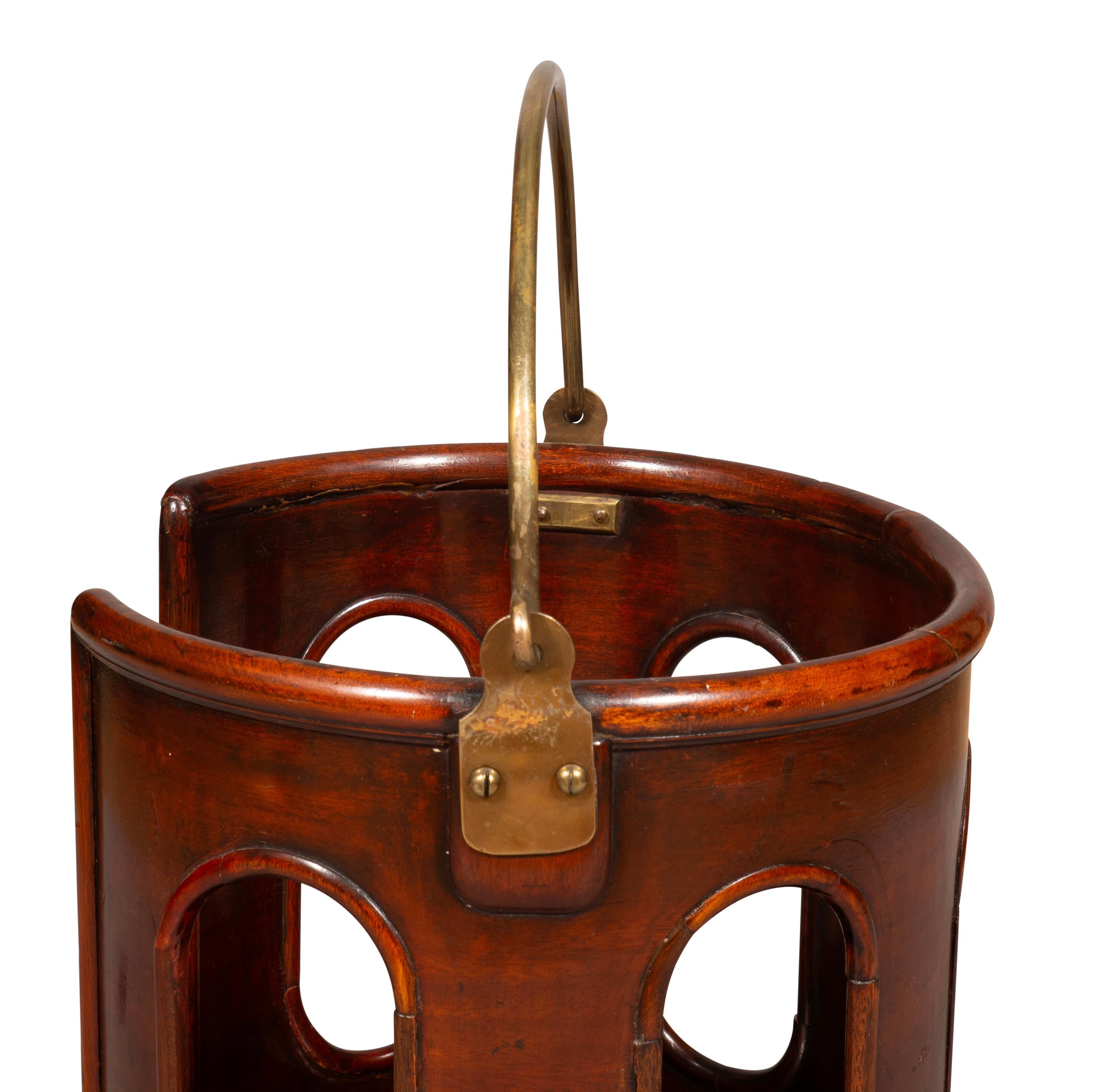 19th Century Regency Mahogany Plate Bucket