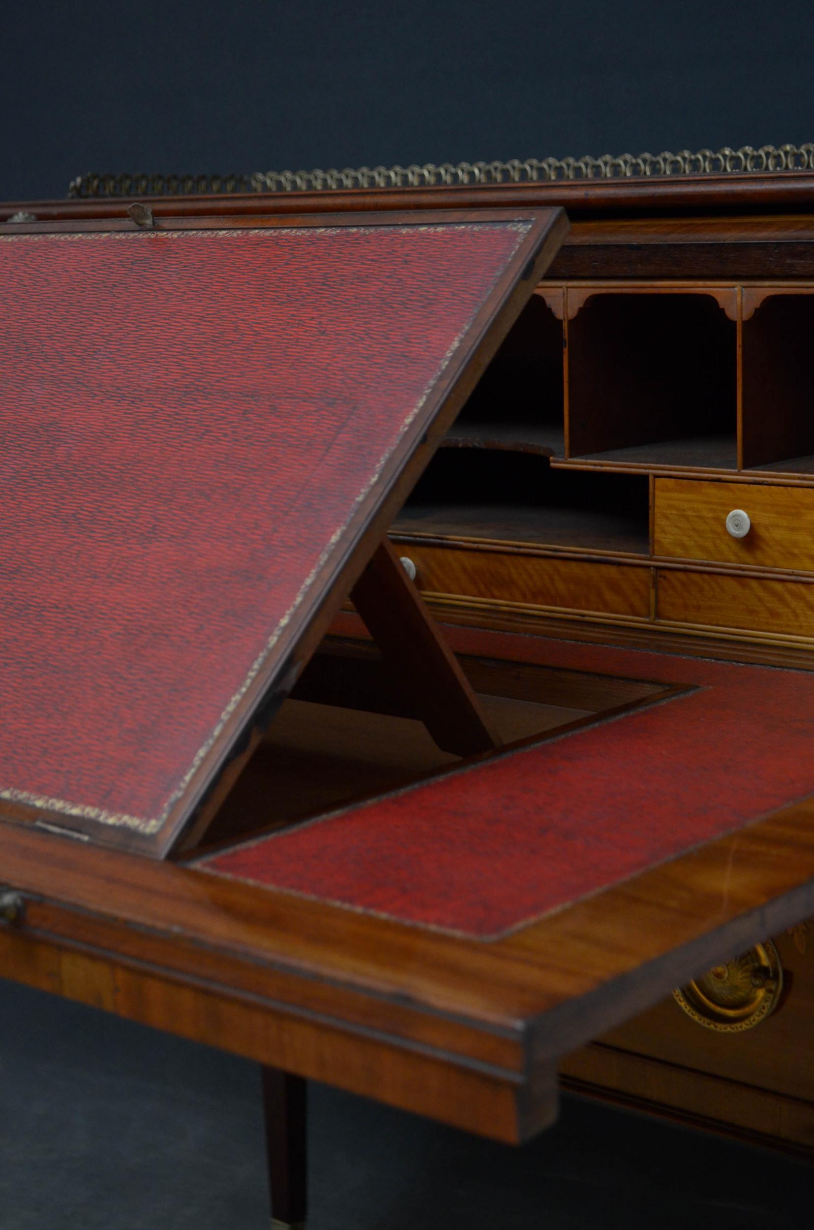 Regency Mahogany Roll Top Bureau 5