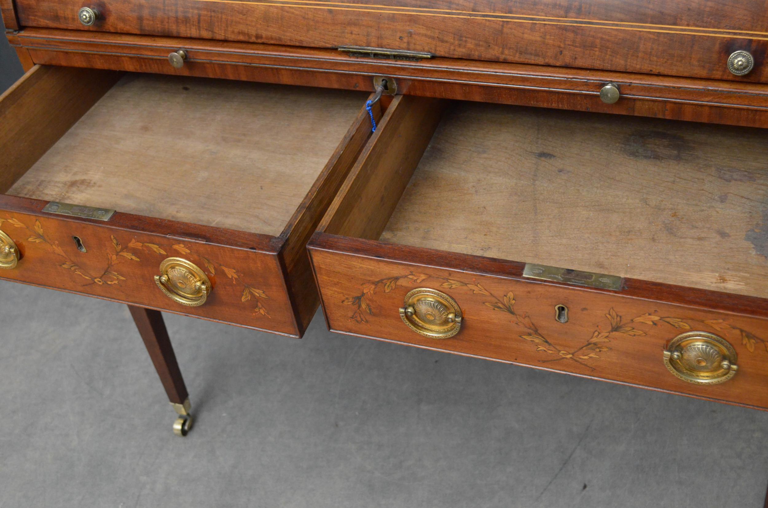 Regency Mahogany Roll Top Bureau 7