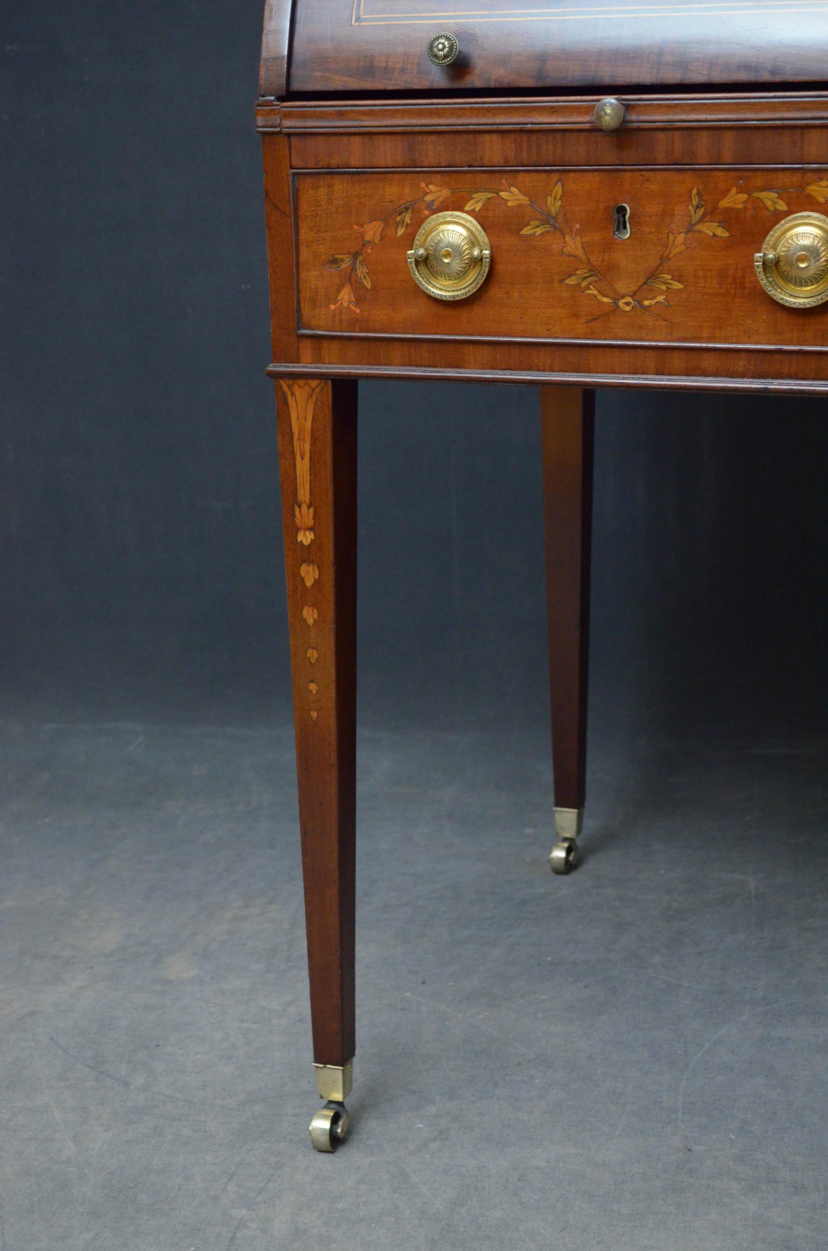 Regency Mahogany Roll Top Bureau 12