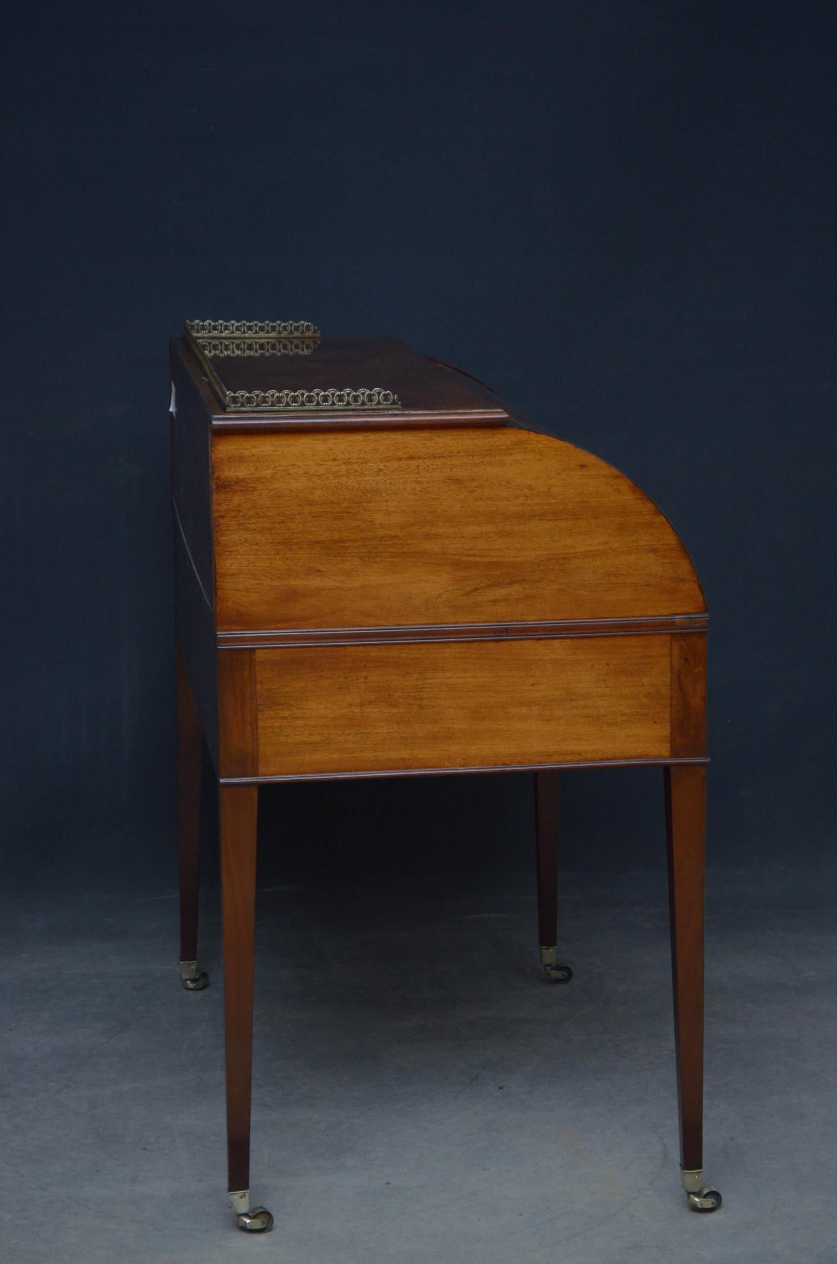 Regency Mahogany Roll Top Bureau 14