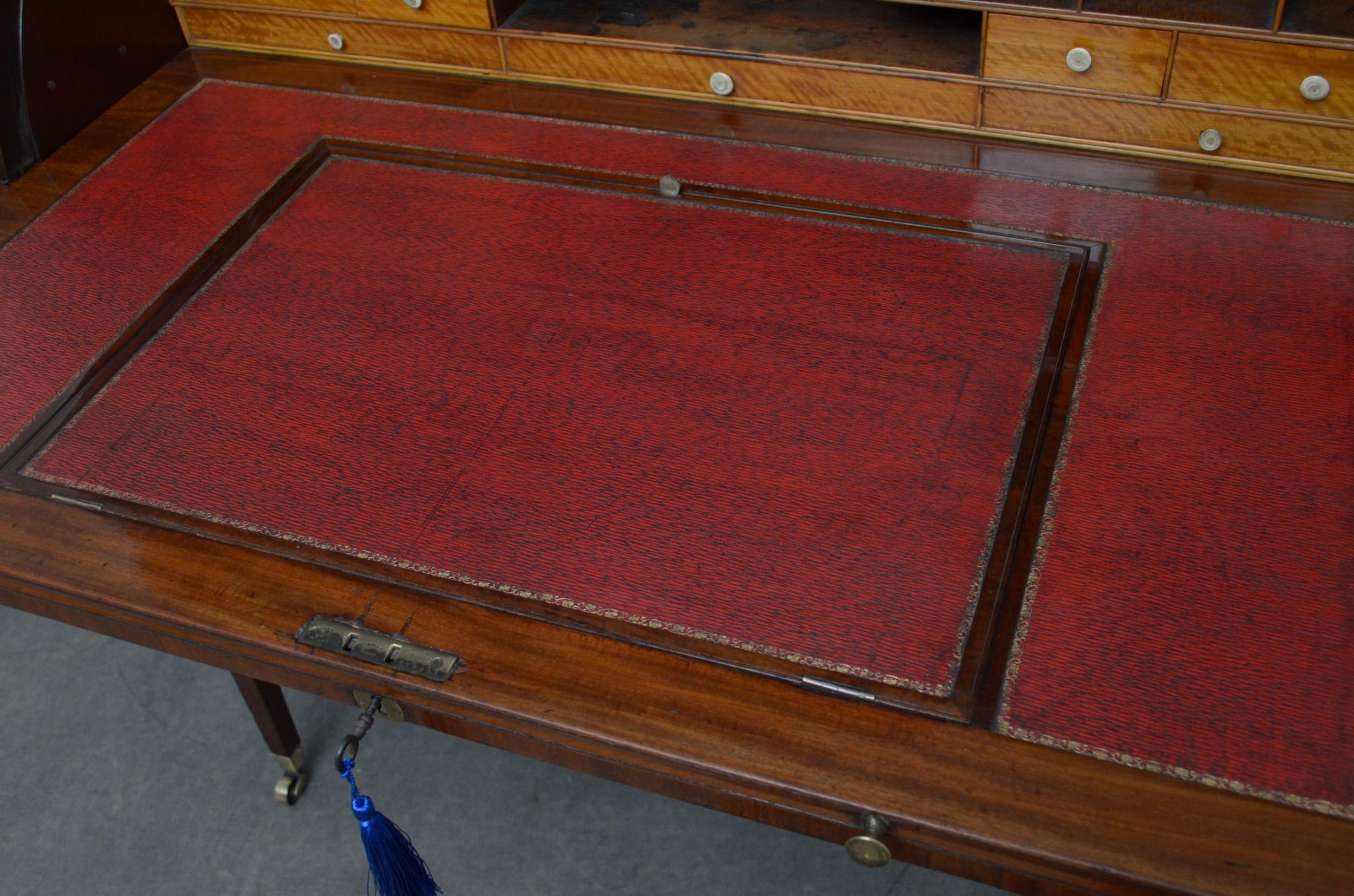 Regency Mahogany Roll Top Bureau 4