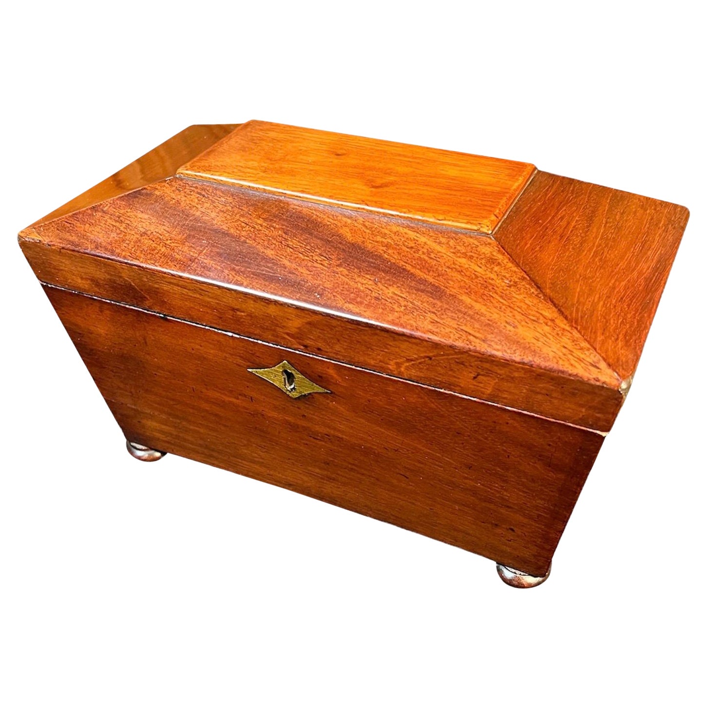 Regency Mahogany Sarcophagus form Tea Caddy