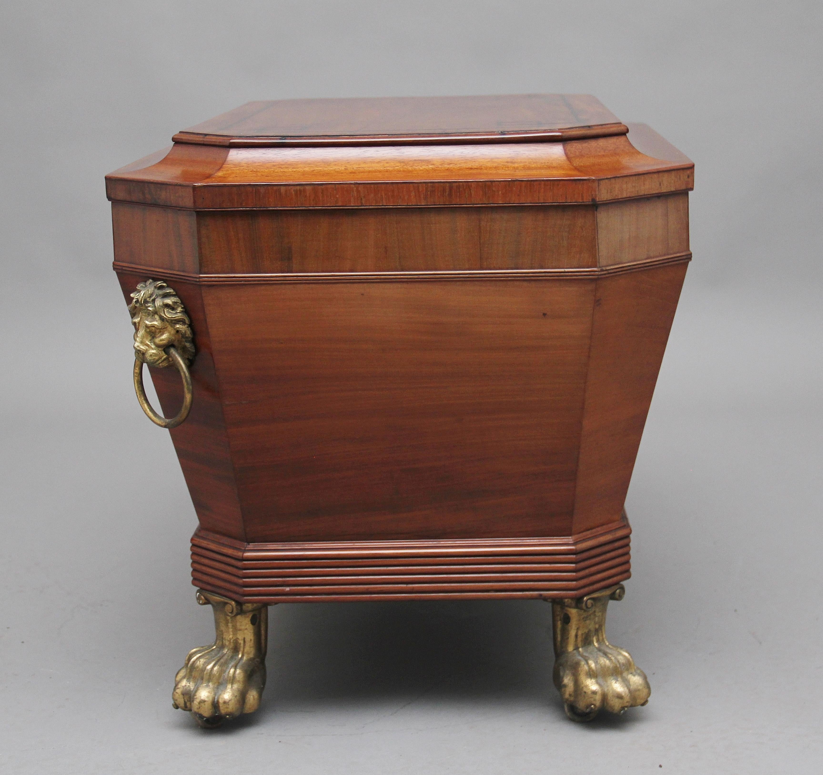 Regency Mahogany Sarcophagus Wine Cooler For Sale 2