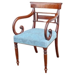 Regency Mahogany Scroll Armed Chair