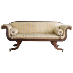 Regency Mahogany Scroll End Sofa
